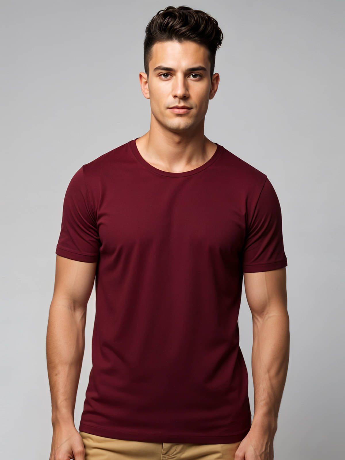     			Adro Men Cotton Blend Regular Fit Printed T-Shirt ( Maroon )