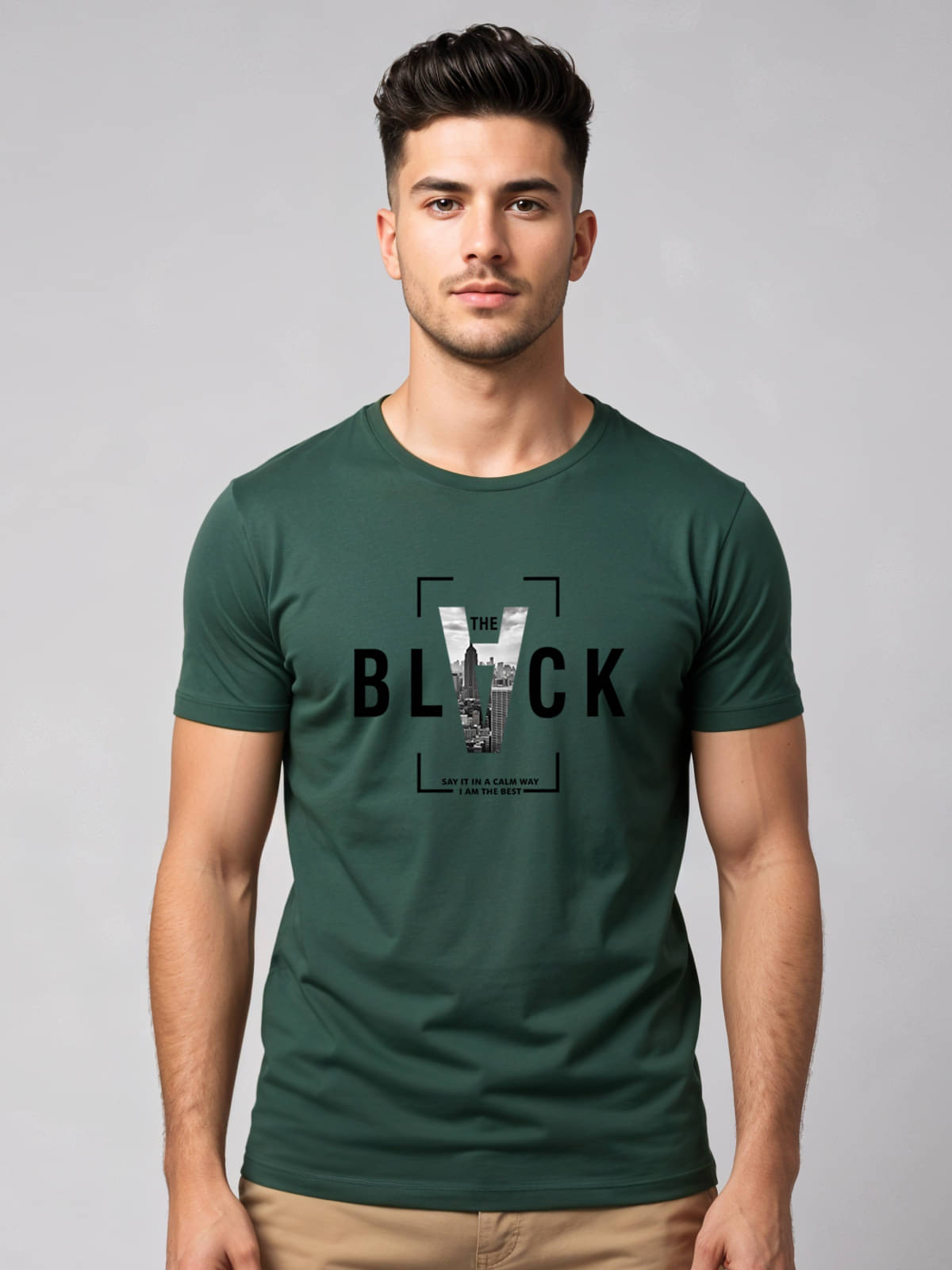 Adro Men Cotton Blend Regular Fit Printed T-Shirt ( Green ) Adro Men Cotton Blend Regular Fit Printed T-Shirt ( Green )
