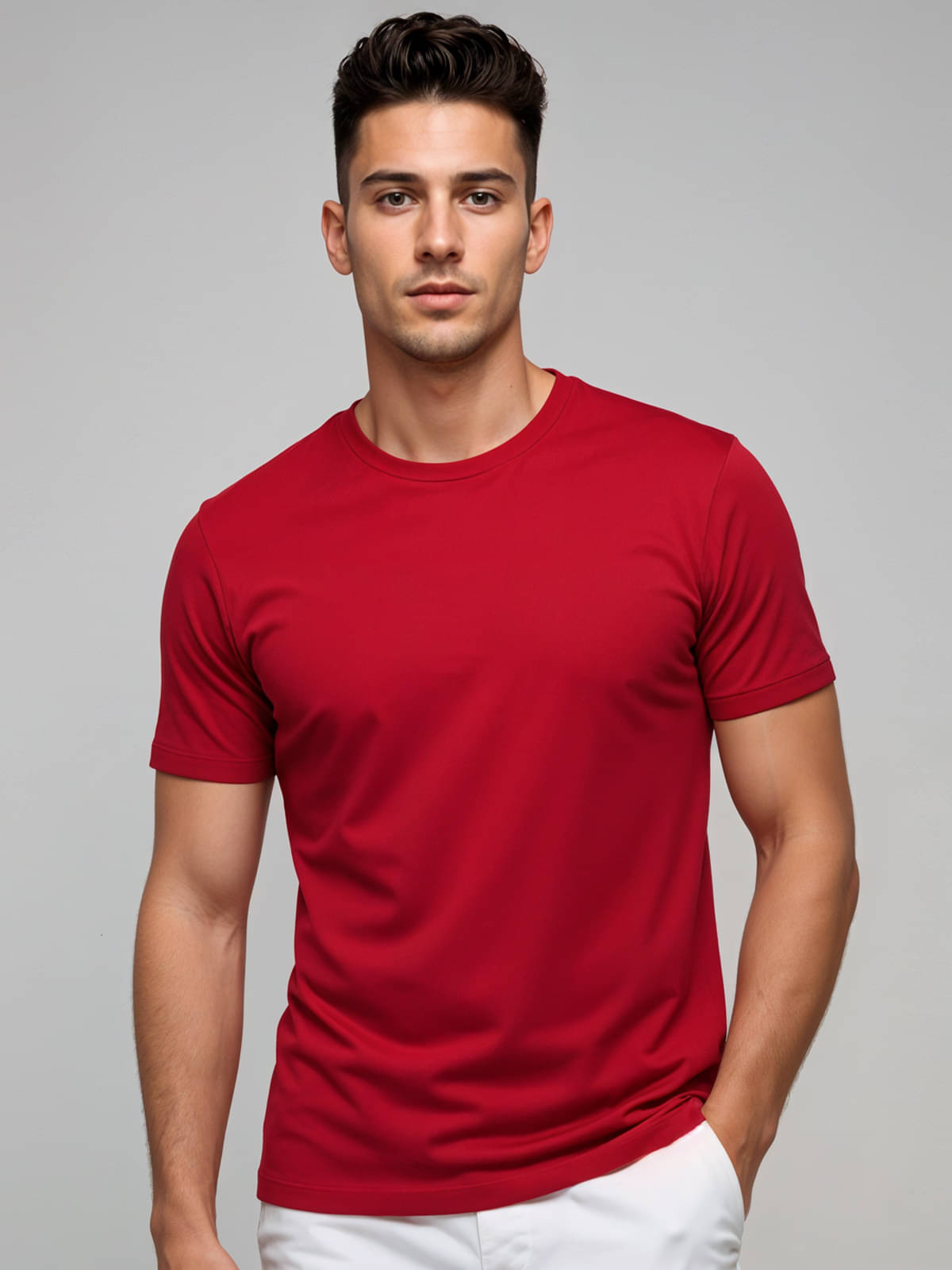     			Adro Men Cotton Blend Regular Fit Printed T-Shirt ( Red )