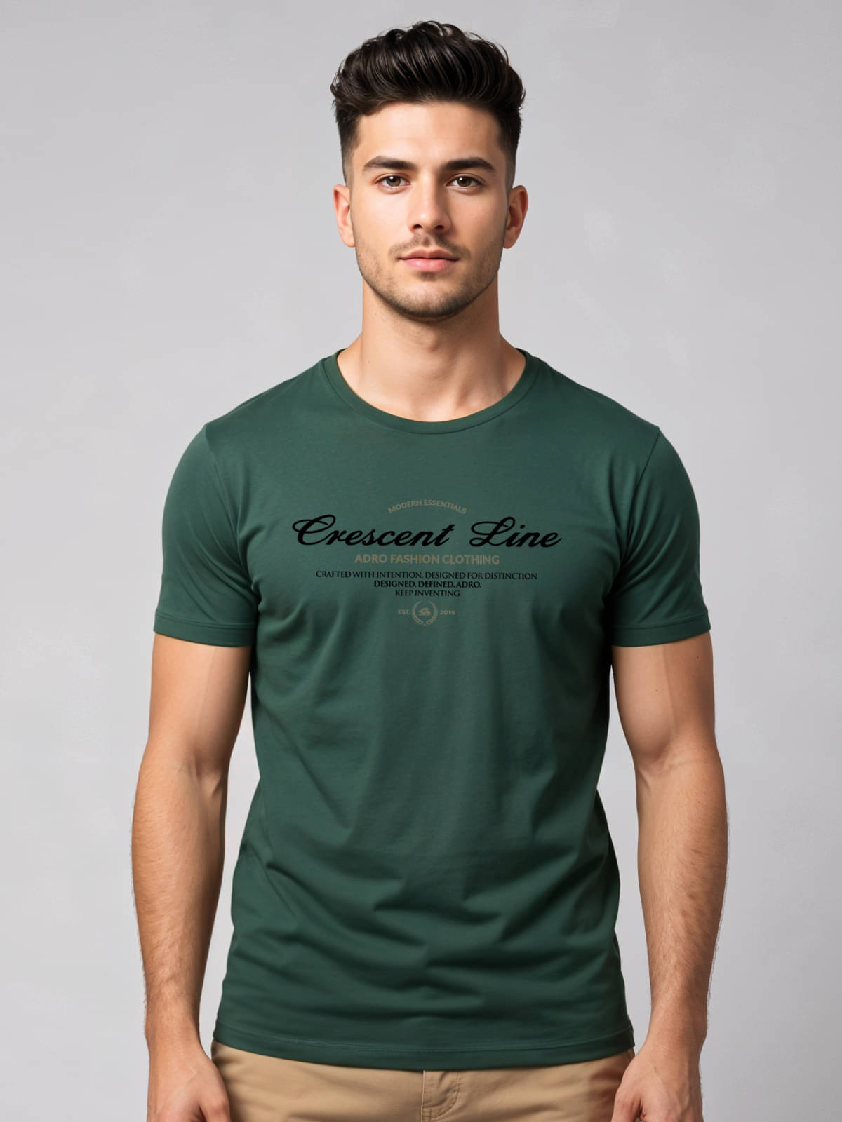     			Adro Men Cotton Blend Regular Fit Printed T-Shirt ( Green )