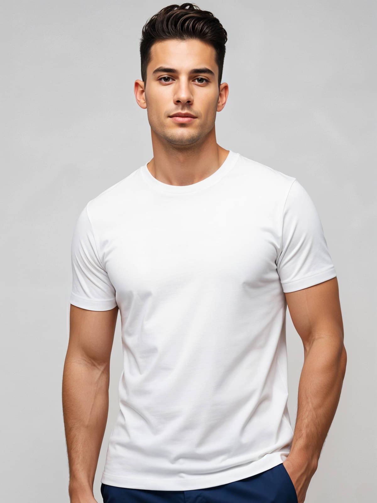     			Adro Men Cotton Blend Regular Fit Printed T-Shirt ( White )