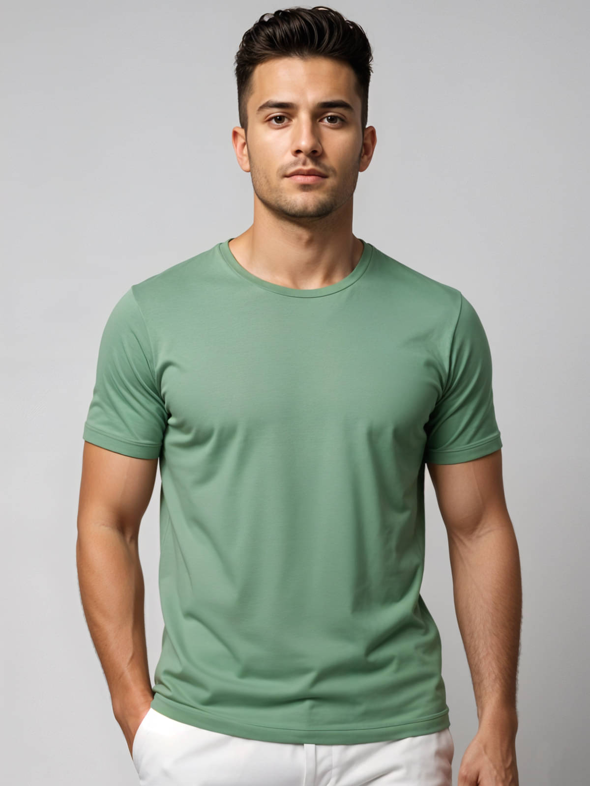 Adro Men Cotton Blend Regular Fit Printed T-Shirt ( Light Green ) Adro Men Cotton Blend Regular Fit Printed T-Shirt ( Light Green )