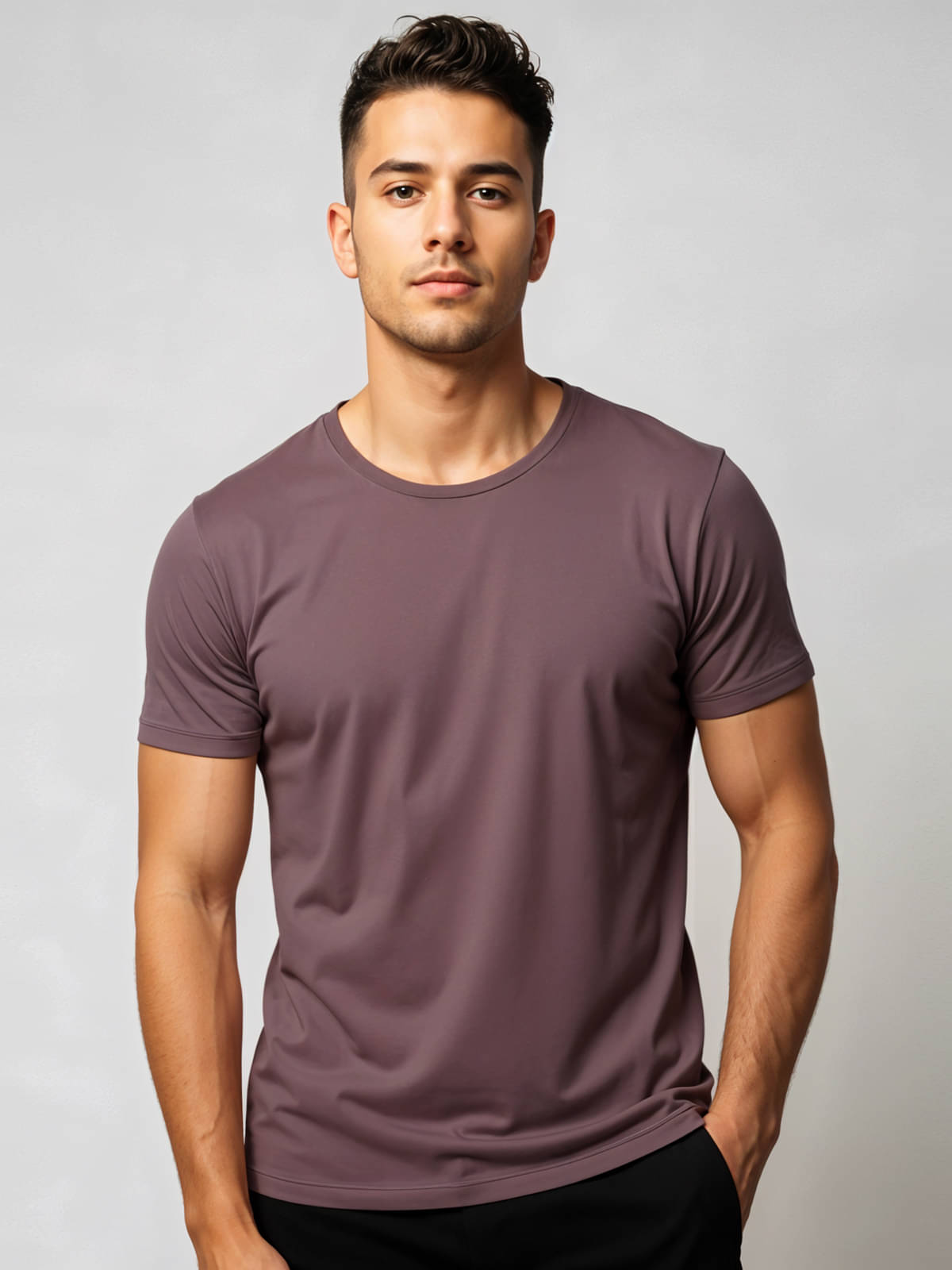     			Adro Men Cotton Blend Regular Fit Printed T-Shirt ( Purple )