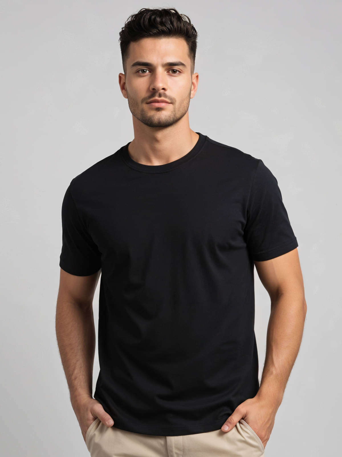     			Adro Men Cotton Blend Regular Fit Printed T-Shirt ( Black )