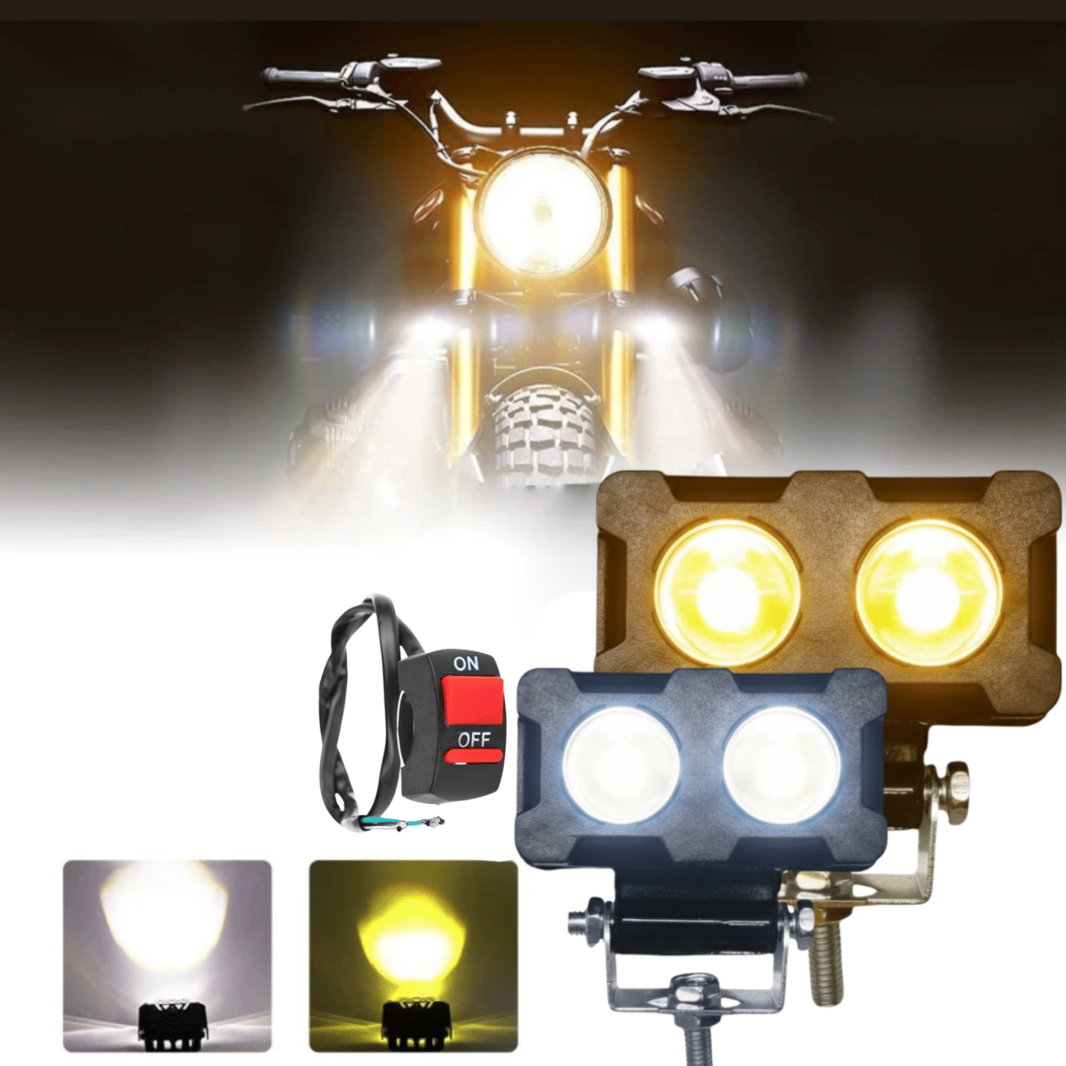 Aksmit 2 led rectangle light for bike , White/Yellow Bike Light , Scooty White/Yellow Light , White/Yellow Car Light , 2 Led Light For bike, 2 Led Light For Car , Fog Lamps , scooty Light Pack Of 2 With Switch Button Aksmit 2 led rectangle light for bike , White/Yellow Bike Light , Scooty White/Yellow Light , White/Yellow Car Light , 2 Led Light For bike, 2 Led Light For Car , Fog Lamps , scooty Light Pack Of 2 With Switch Button