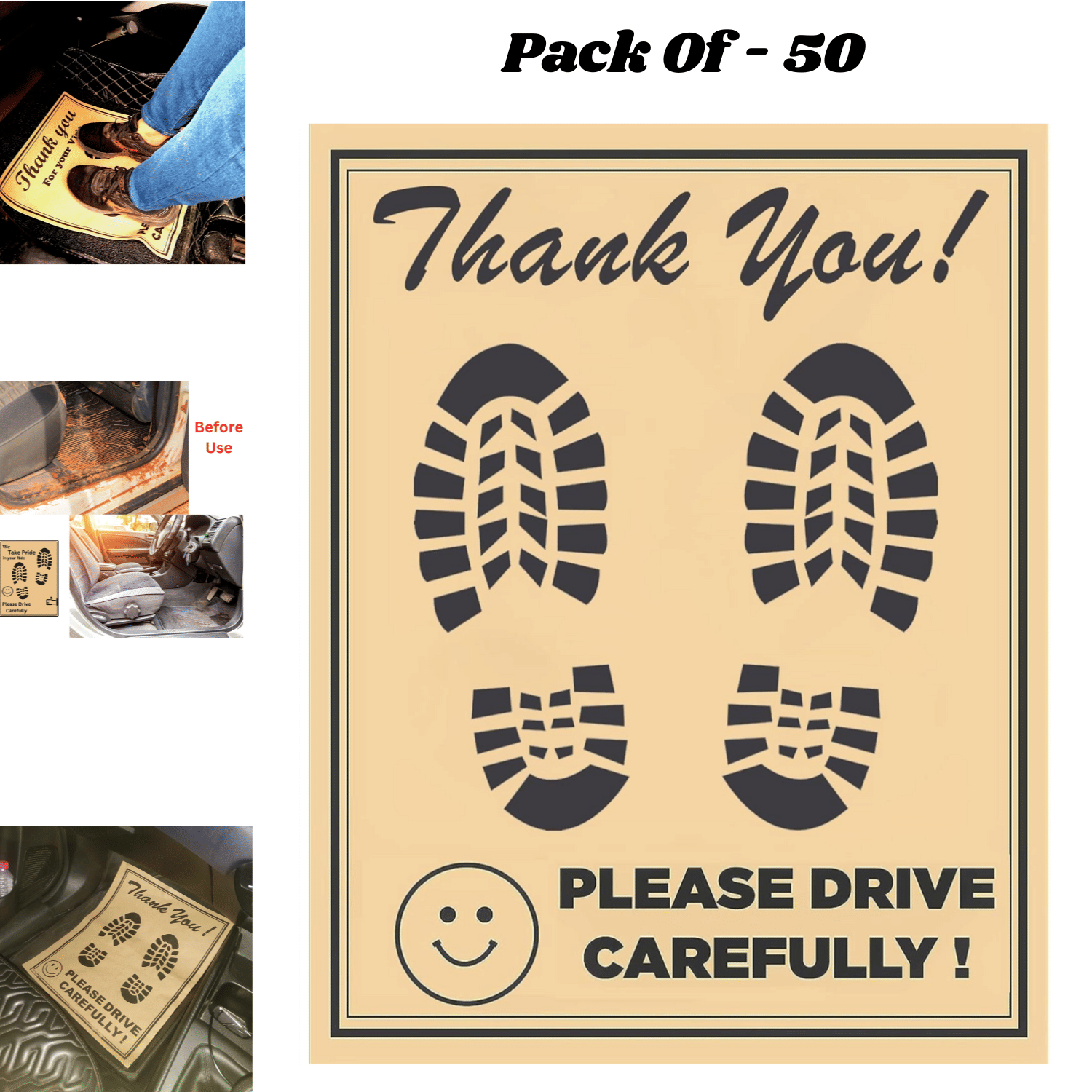 Aksmit 50 Pcs Disposable Paper Car Floor Mats – Biodegradable Foot Mats for Car Interior – Universal Fit for All Cars, SUVs & Trucks     			Aksmit 50 Pcs Disposable Paper Car Floor Mats – Biodegradable Foot Mats for Car Interior – Universal Fit for All Cars, SUVs & Trucks