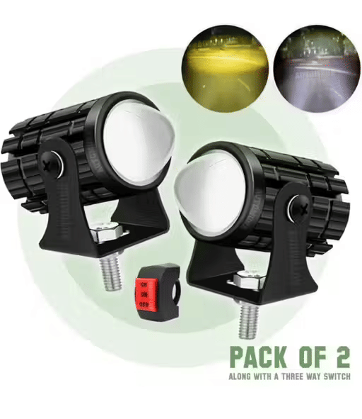 Aksmit Mini Driving Flasher Fog Light Lamp Projector Lens LED Spotlight Dual Color Led Light System for Motorcycle, Bikes & Scooters with On-Off Switch (12V, 36W) Aksmit Mini Driving Flasher Fog Light Lamp Projector Lens LED Spotlight Dual Color Led Light System for Motorcycle, Bikes & Scooters with On-Off Switch (12V, 36W)