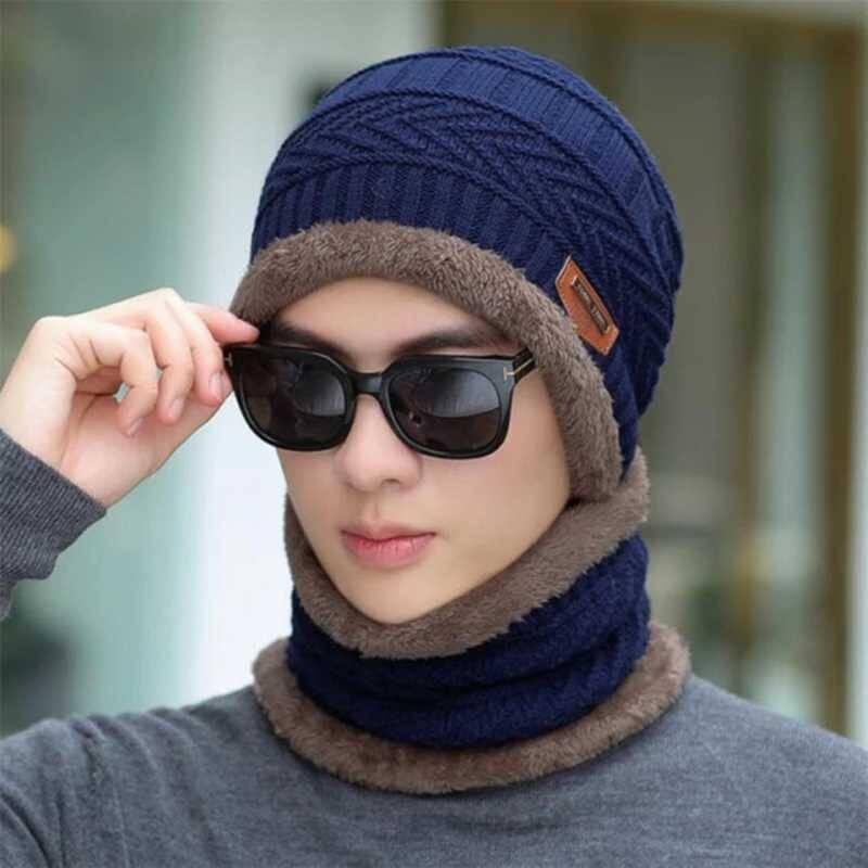     			Babji Blue Woollen Women's Cap ( Pack of 2 )