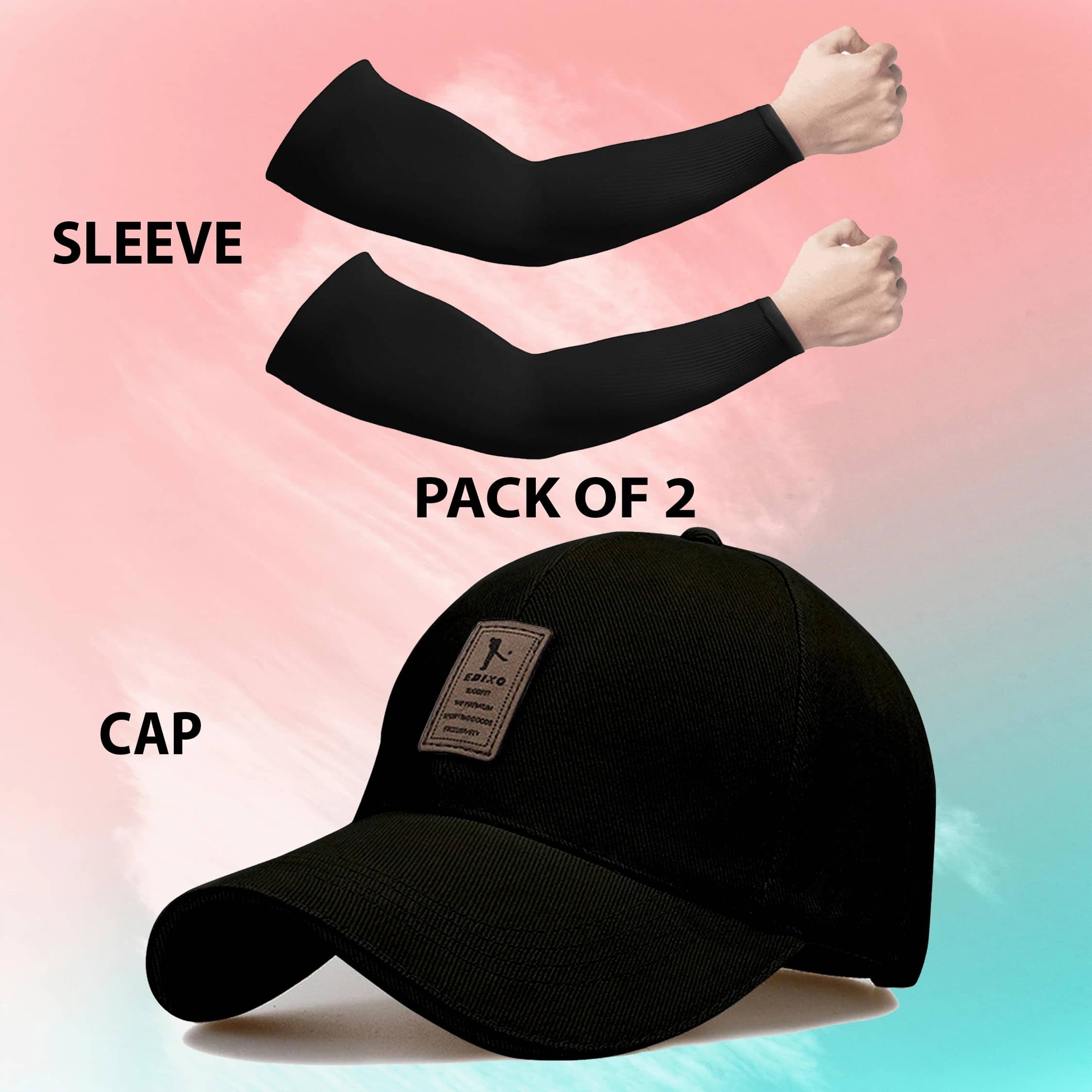 Babji Pack of 2 Cotton Men's Cap ( Black )