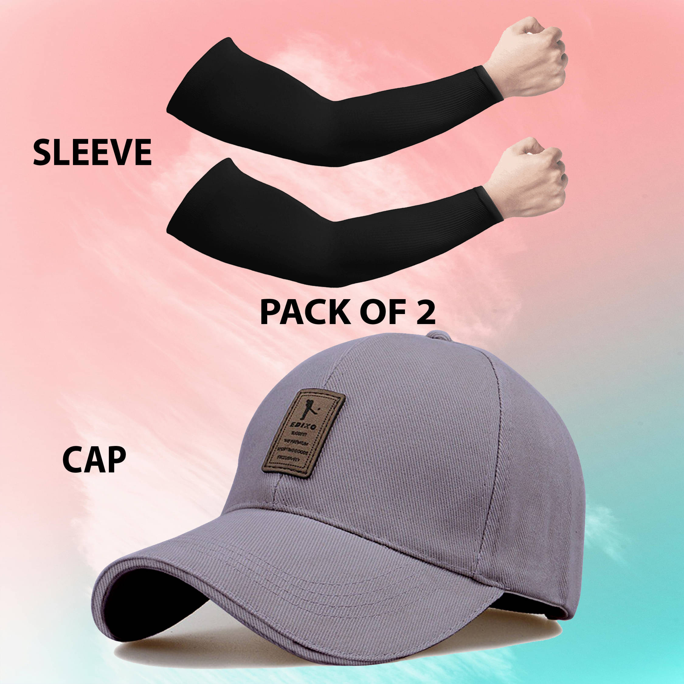     			Babji Pack of 2 Cotton Men's Cap ( Grey )
