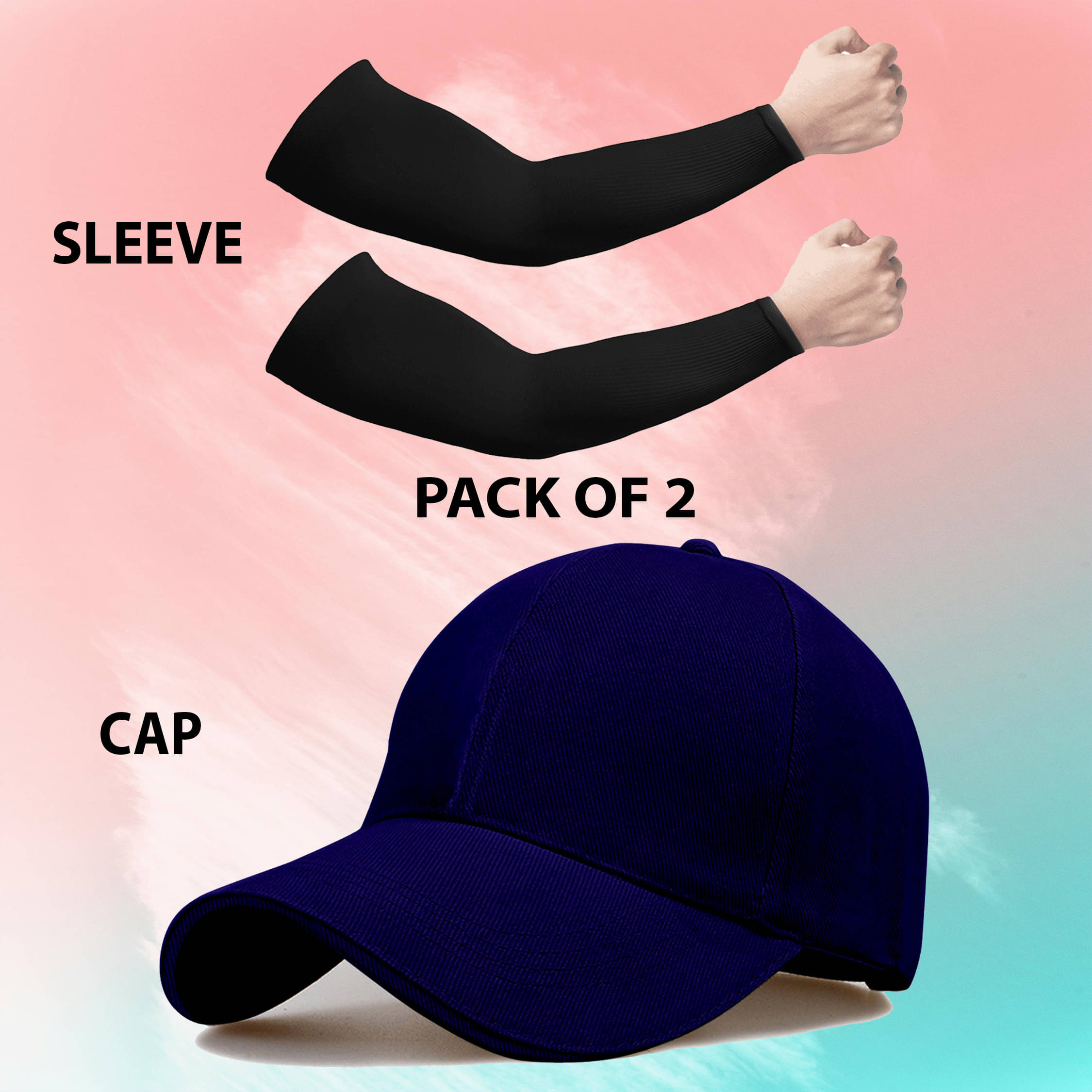     			Babji Pack of 2 Cotton Men's Cap ( Blue )