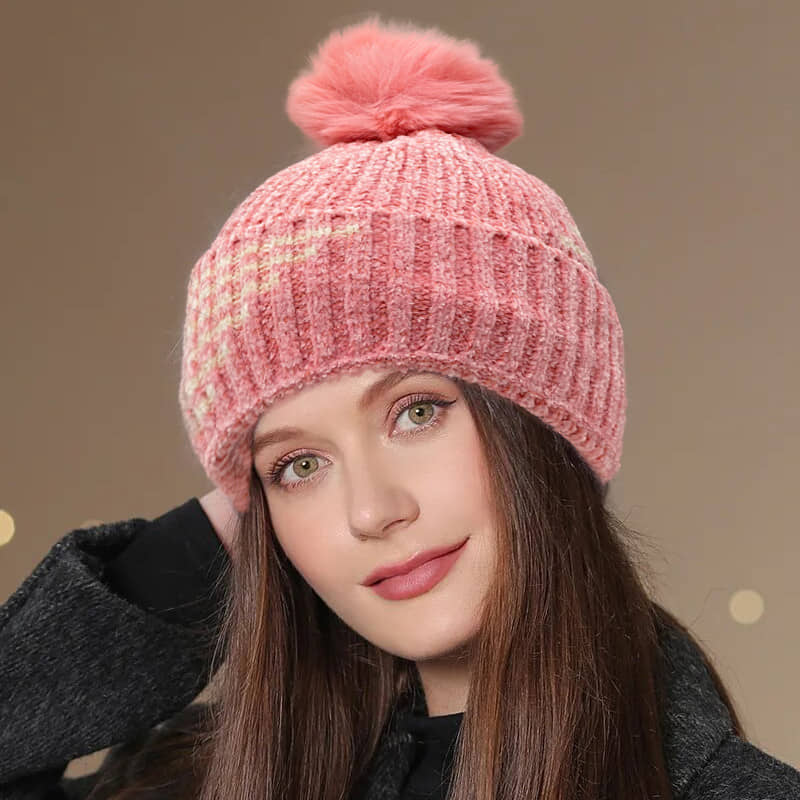 Babji Pink Woollen Women's Cap ( Pack of 1 )