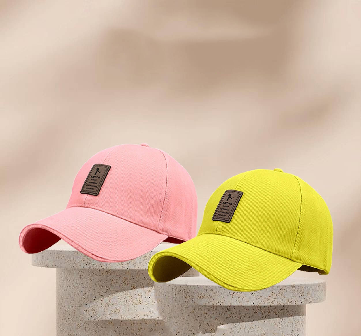     			Babji Yellow Cotton Blend Women's Cap ( Pack of 2 )