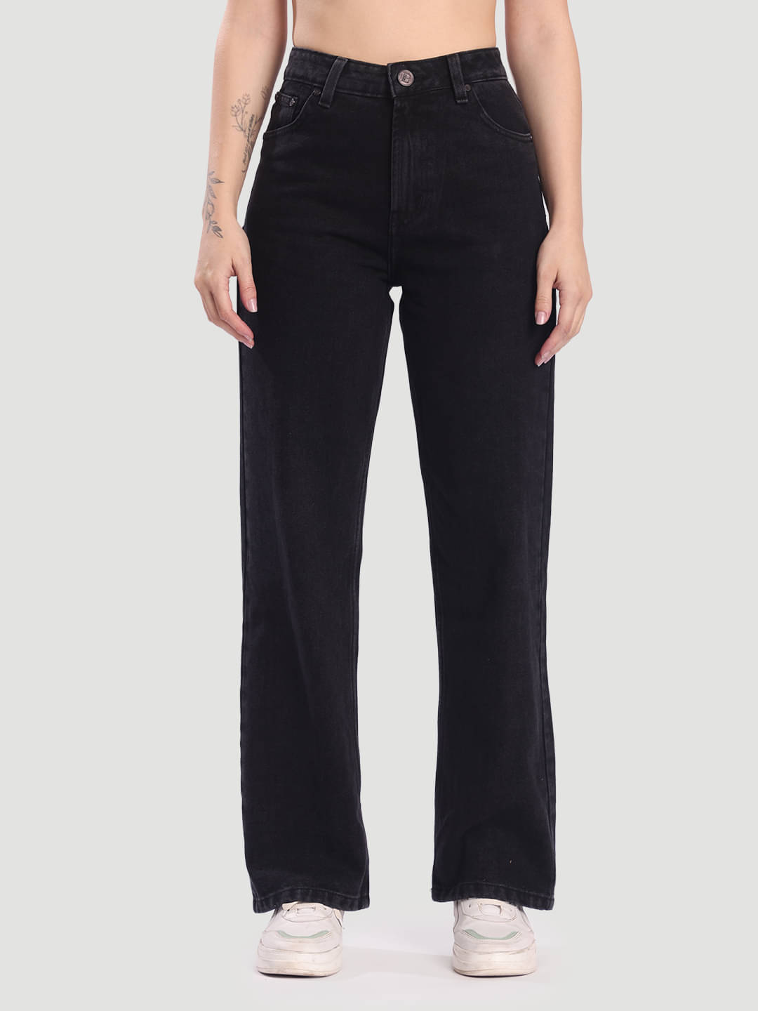     			Bene Kleed Women's Baggy High-Rise Jeans ( Black )