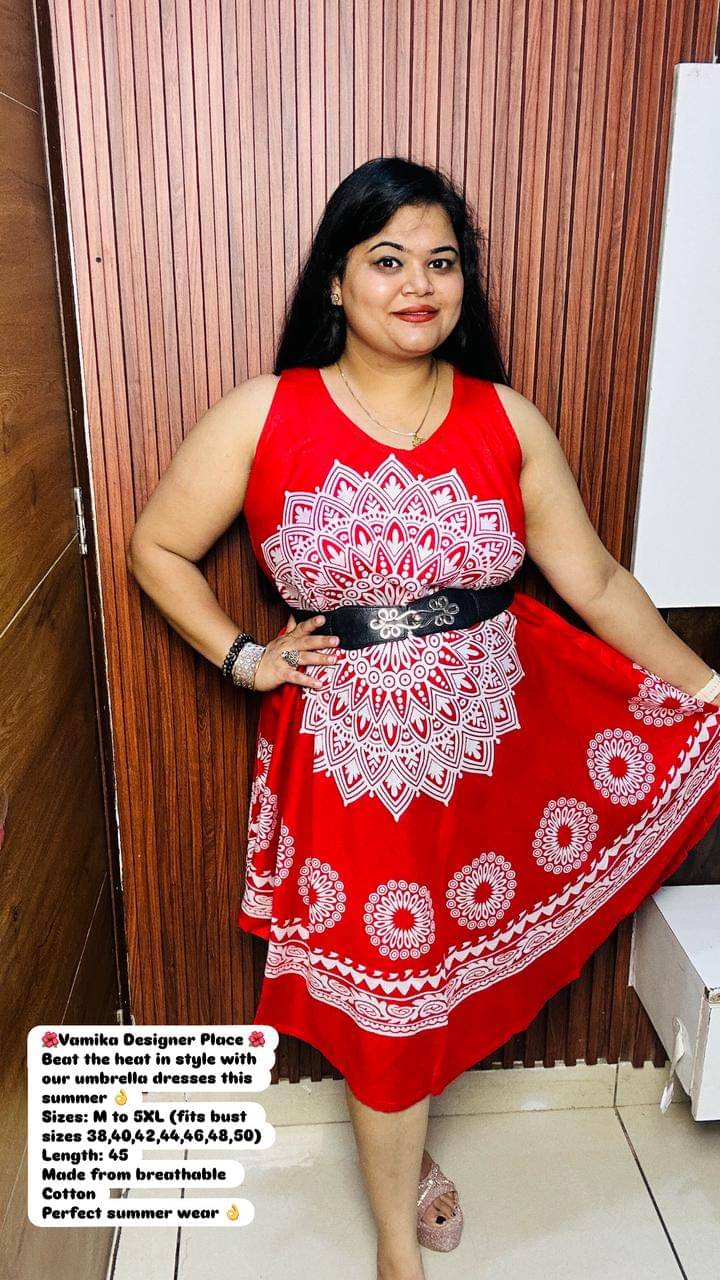 Generic Priyanka Enterprises Women Rayon Printed A-line Dress ( Red ) Generic Priyanka Enterprises Women Rayon Printed A-line Dress ( Red )