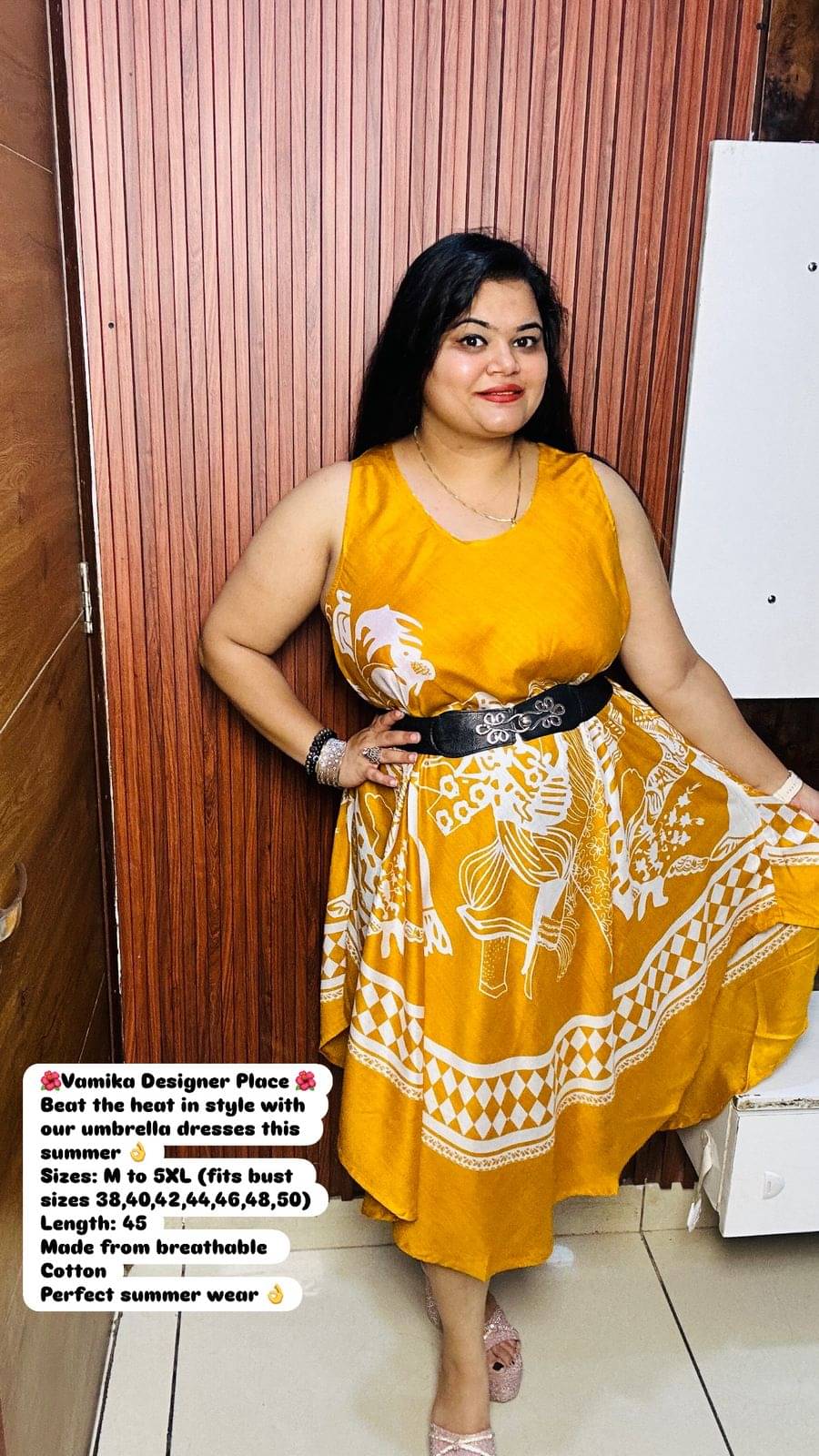     			Generic Priyanka Enterprises Women Rayon Printed A-line Dress ( Yellow )