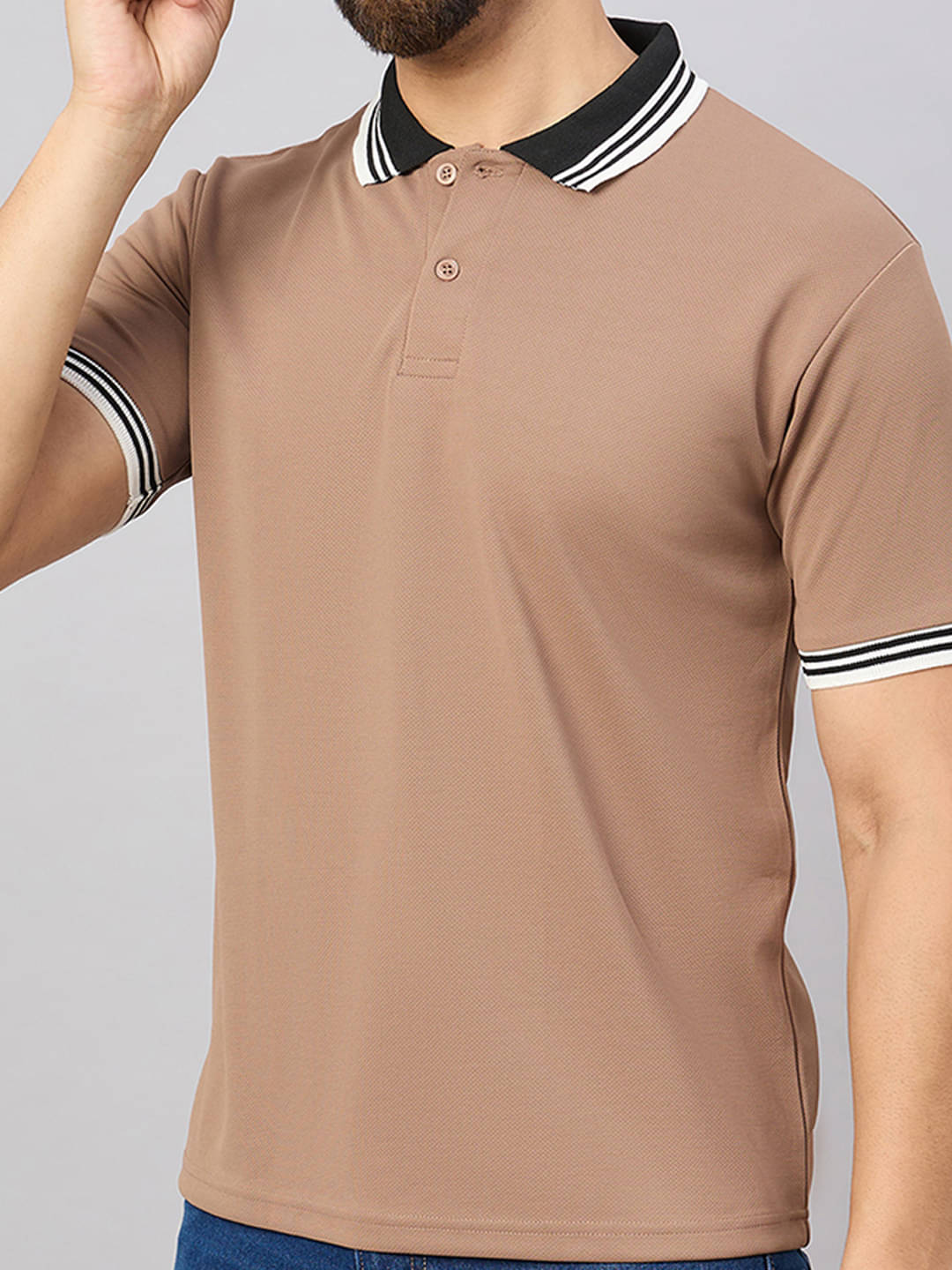 Hushbucks Men Polyester Regular Fit Solid Polo T Shirt ( Mauve ) Hushbucks Men Polyester Regular Fit Solid Polo T Shirt ( Mauve )
