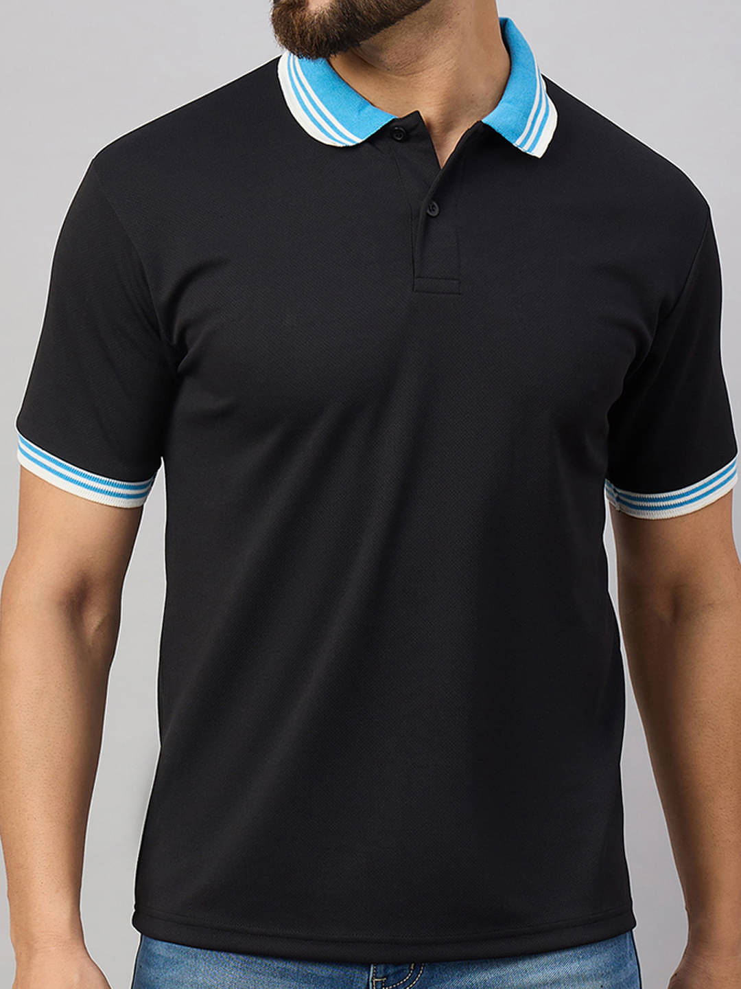     			Hushbucks Men Polyester Regular Fit Solid Polo T Shirt ( Black )