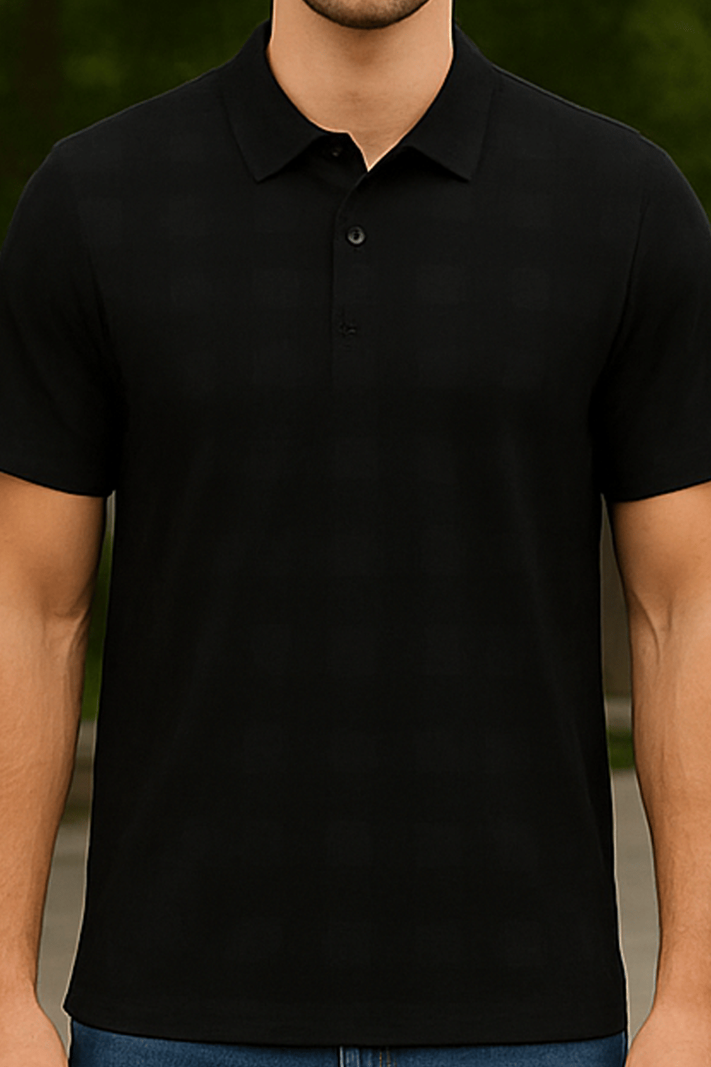     			Hushbucks Men Polyester Regular Fit Printed Polo T Shirt ( Black )