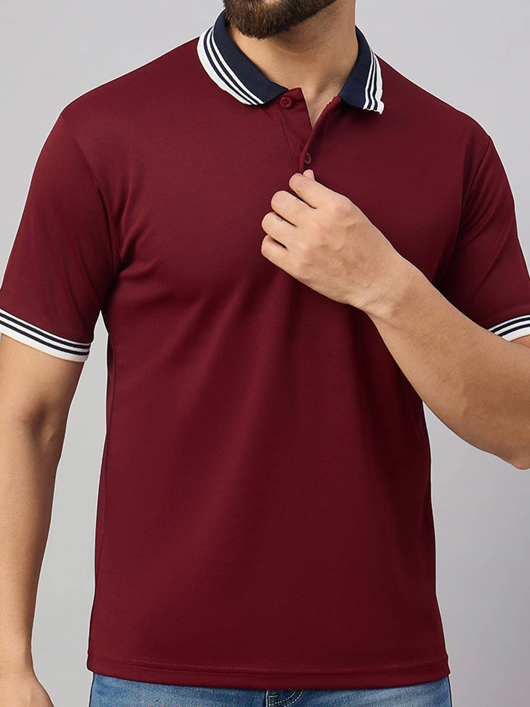 Hushbucks Men Polyester Regular Fit Solid Polo T Shirt ( Maroon ) Hushbucks Men Polyester Regular Fit Solid Polo T Shirt ( Maroon )