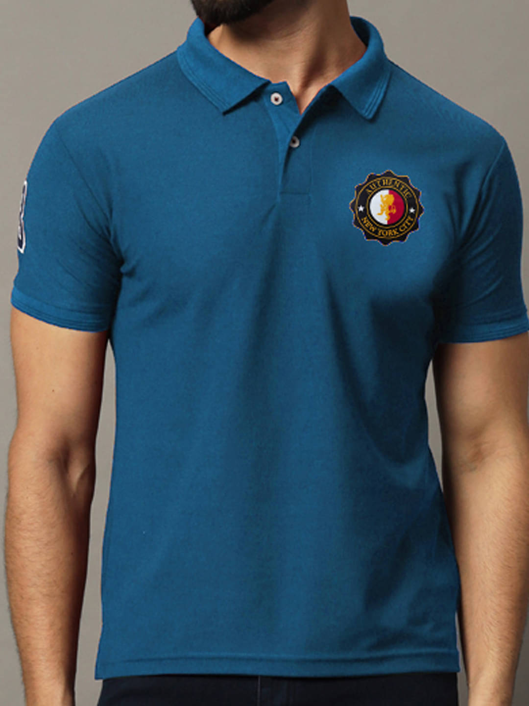 Hushbucks Men Polyester Regular Fit Printed Polo T Shirt ( Teal Blue ) Hushbucks Men Polyester Regular Fit Printed Polo T Shirt ( Teal Blue )