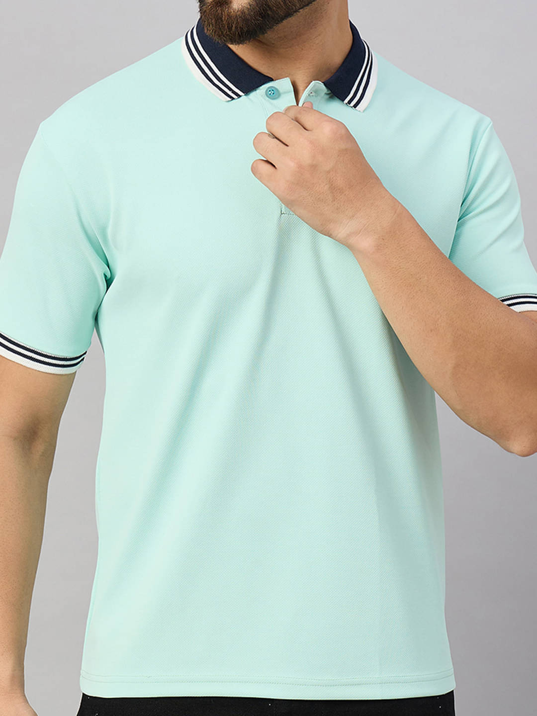 Hushbucks Men Polyester Regular Fit Solid Polo T Shirt ( Sky Blue ) Hushbucks Men Polyester Regular Fit Solid Polo T Shirt ( Sky Blue )