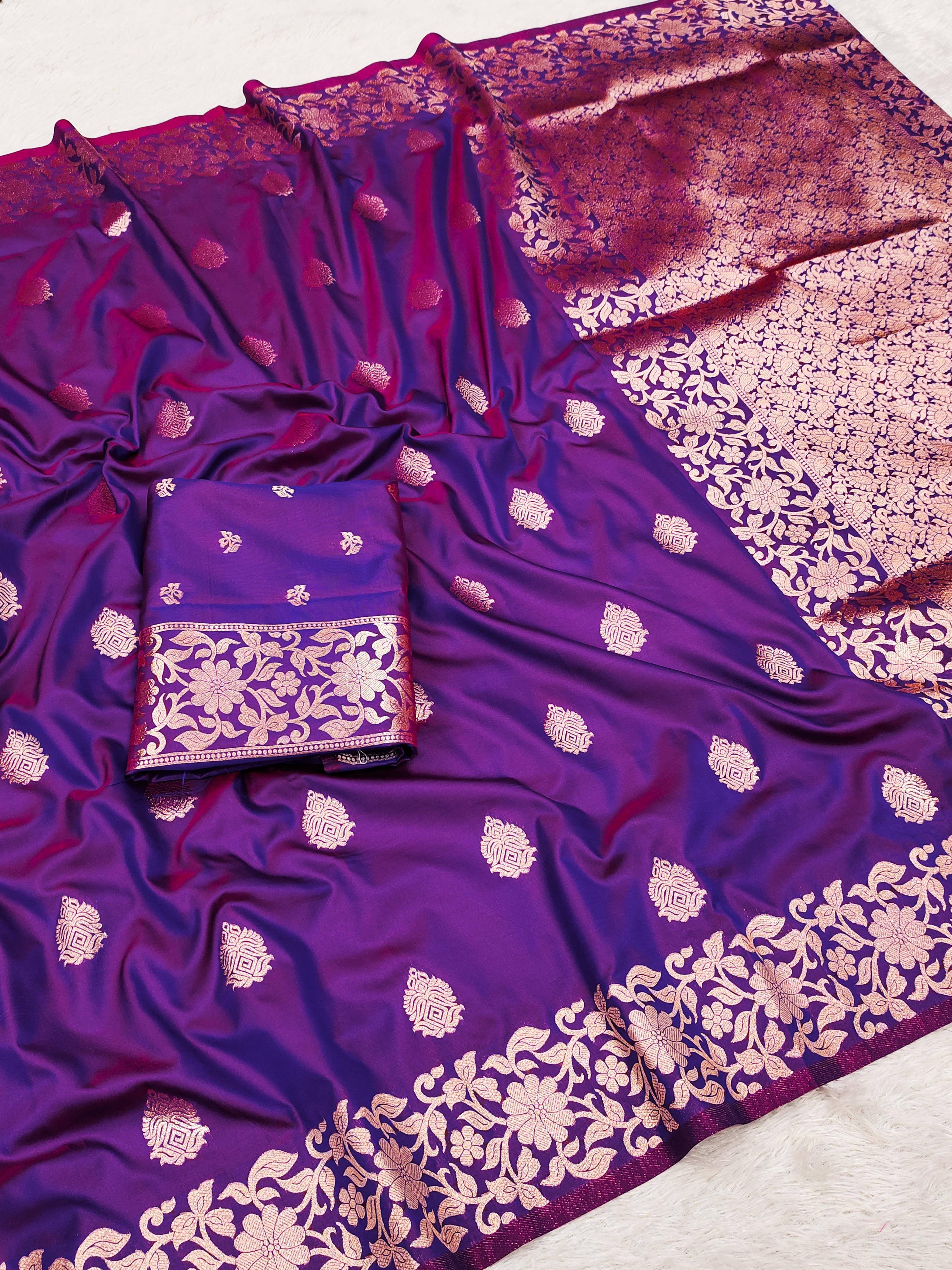 INDIAN SILKS Viscose Woven Regular Saree With Unstitched Blouse Piece ( Purple ) INDIAN SILKS Viscose Woven Regular Saree With Unstitched Blouse Piece ( Purple )