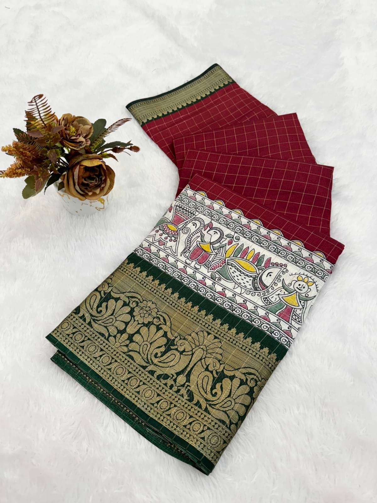 INDIAN SILKS Viscose Woven Regular Saree With Unstitched Blouse Piece ( Maroon ) INDIAN SILKS Viscose Woven Regular Saree With Unstitched Blouse Piece ( Maroon )