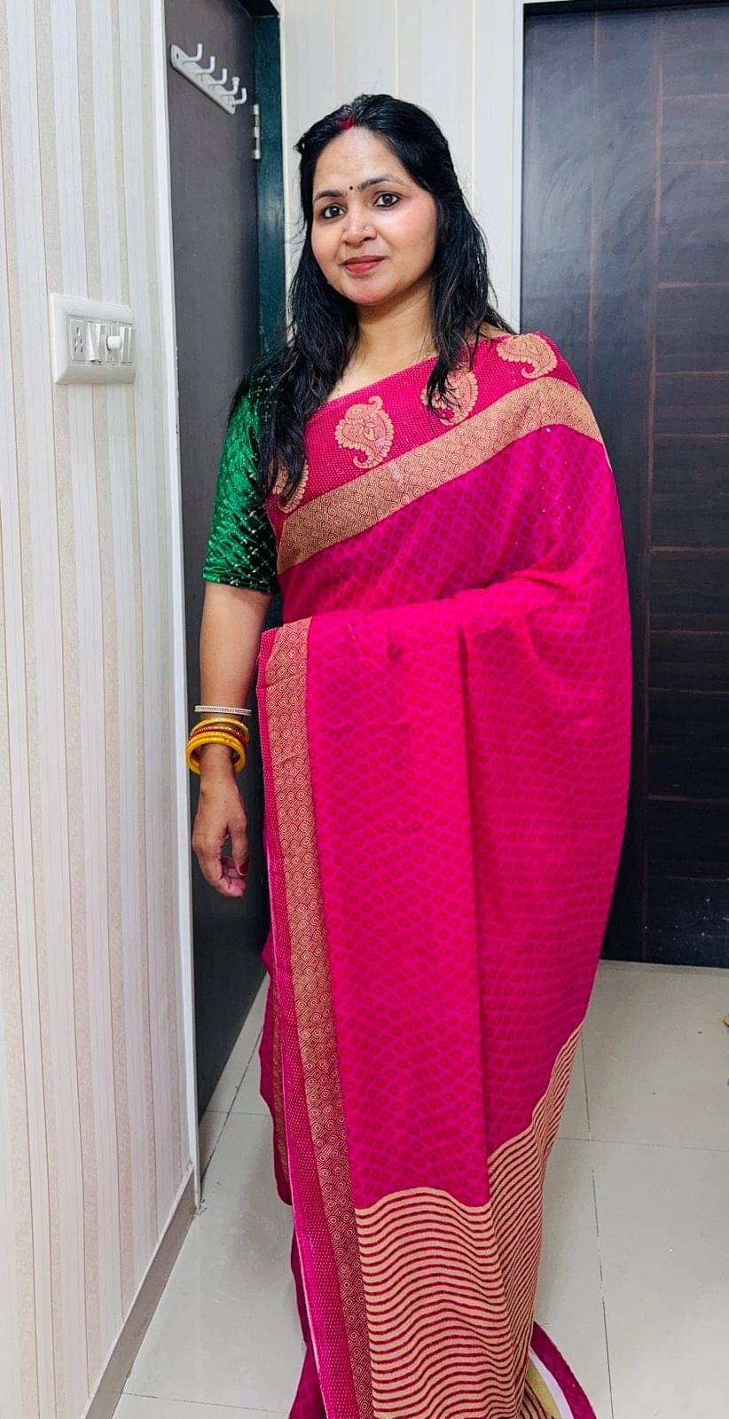 Kashvi Sarees Georgette Printed Ilkal Saree With Unstitched Blouse Piece ( PINK ) Kashvi Sarees Georgette Printed Ilkal Saree With Unstitched Blouse Piece ( PINK )