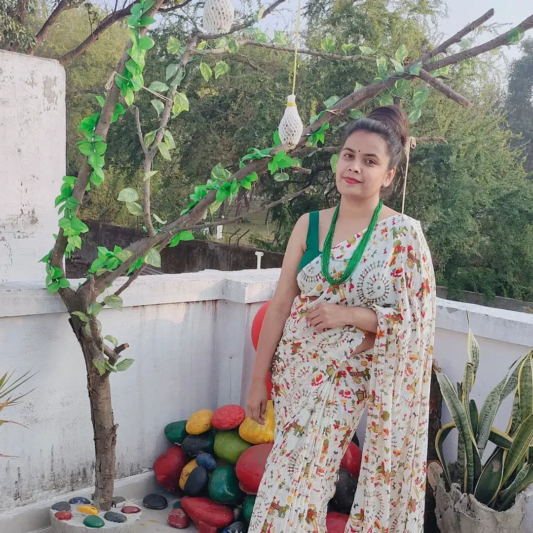 Kashvi Sarees Georgette Printed Ilkal Saree With Unstitched Blouse Piece ( WHITE ) Kashvi Sarees Georgette Printed Ilkal Saree With Unstitched Blouse Piece ( WHITE )