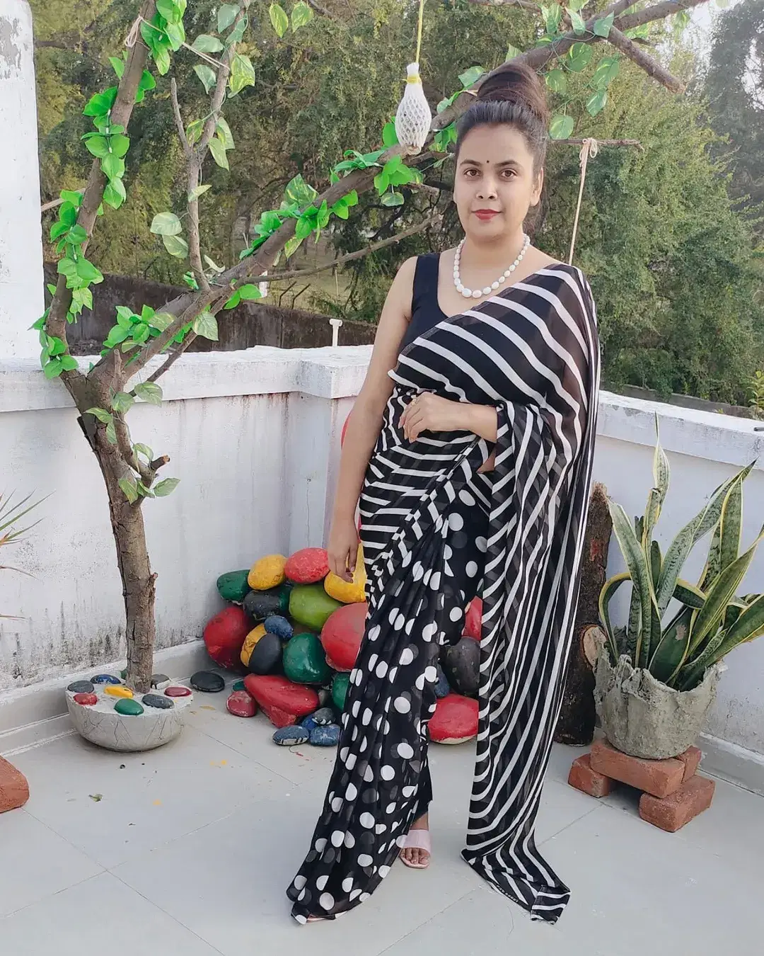     			Kashvi Sarees Georgette Printed Ilkal Saree With Unstitched Blouse Piece ( BLACK )