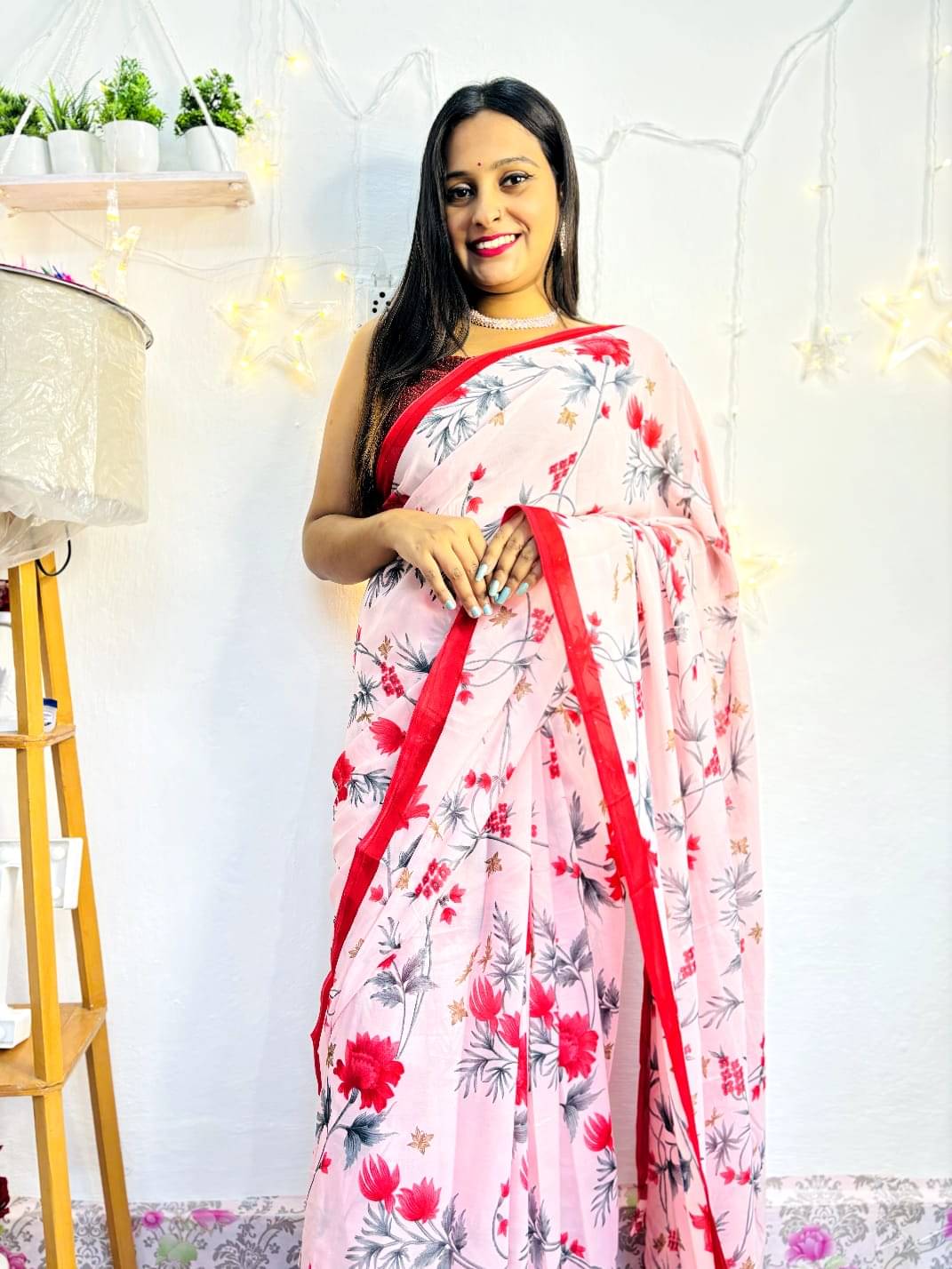 Kashvi Sarees Georgette Printed Ilkal Saree With Unstitched Blouse Piece ( PEACH )     			Kashvi Sarees Georgette Printed Ilkal Saree With Unstitched Blouse Piece ( PEACH )