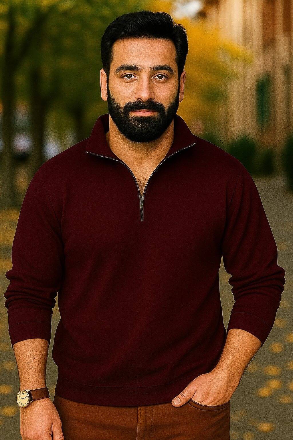 Kintu Parantu Fleece High Neck Men's Sweatshirt - Maroon ( Pack of 1 ) Kintu Parantu Fleece High Neck Men's Sweatshirt - Maroon ( Pack of 1 )