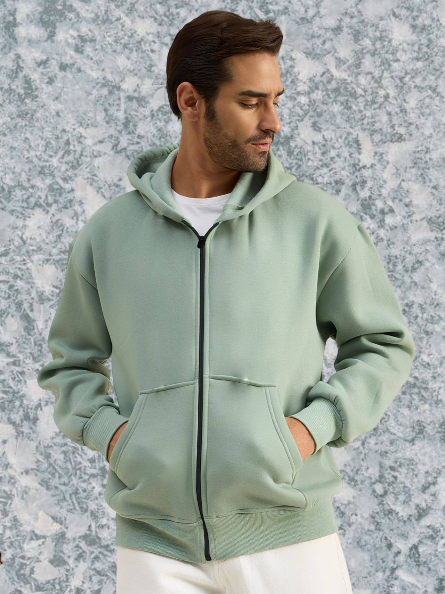     			Kintu Parantu Fleece Hooded Men's Sweatshirt - Green ( Pack of 1 )