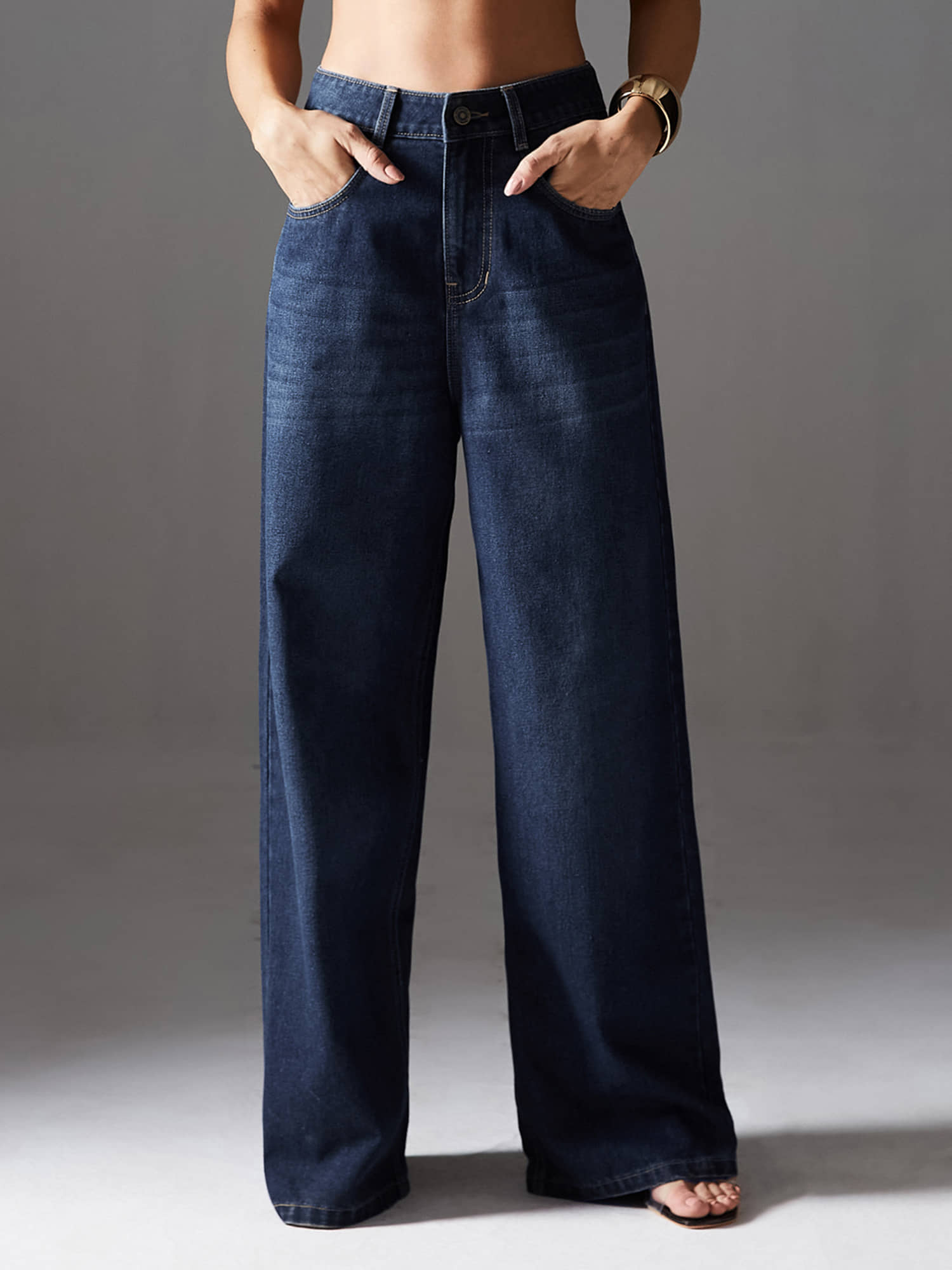 Miss Chase Women's Wide Leg High-Rise Jeans ( Blue ) - Jeans | Buy online on ZillyBuy