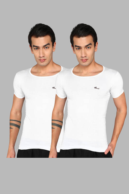     			Renox Pack of 2 Cotton Tank For Men ( White )