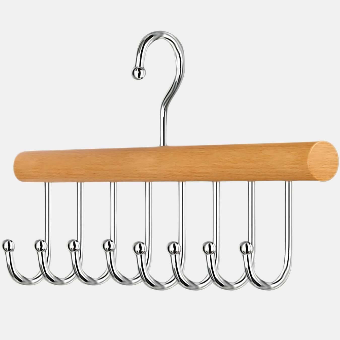 Roting Round Wooden Hanger 8 Hook Non-Slip, Scratch-Free Closet Organizer for Bras, Vests, Ties, Belts, Scarves - Durable Wardrobe Storage for Home, Dorm, Apartment, Hangers for Clothes     			Roting Round Wooden Hanger 8 Hook Non-Slip, Scratch-Free Closet Organizer for Bras, Vests, Ties, Belts, Scarves - Durable Wardrobe Storage for Home, Dorm, Apartment, Hangers for Clothes
