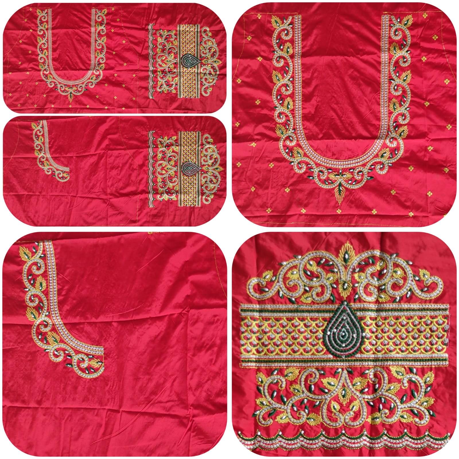     			The White Rabbit Cotton Unstitched Unstitched Women's Blouse ( Red )