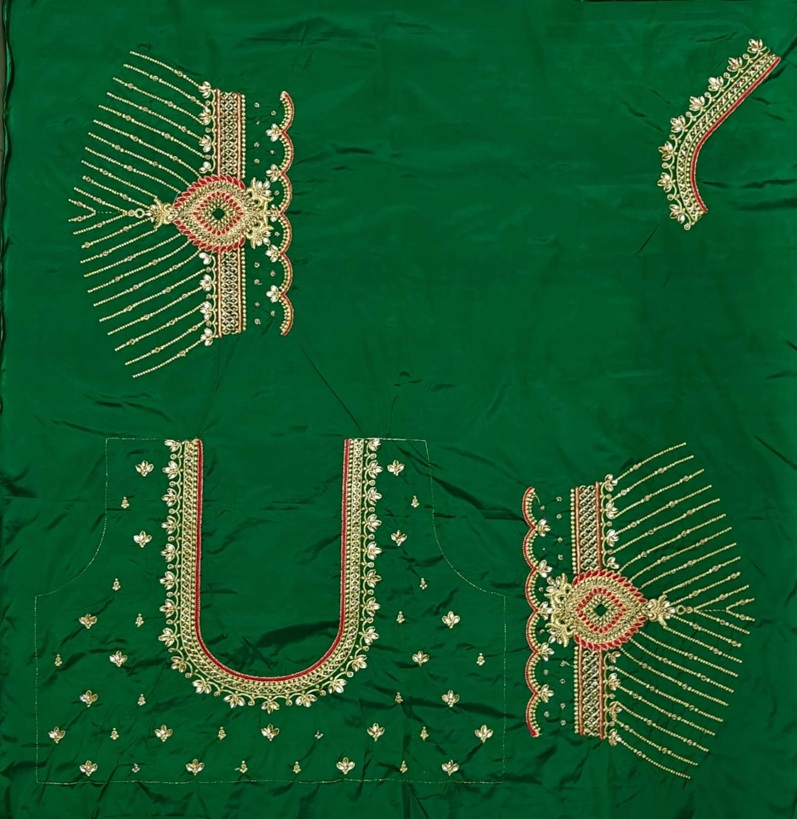 The White Rabbit Cotton Unstitched Unstitched Women's Blouse ( Green ) The White Rabbit Cotton Unstitched Unstitched Women's Blouse ( Green )