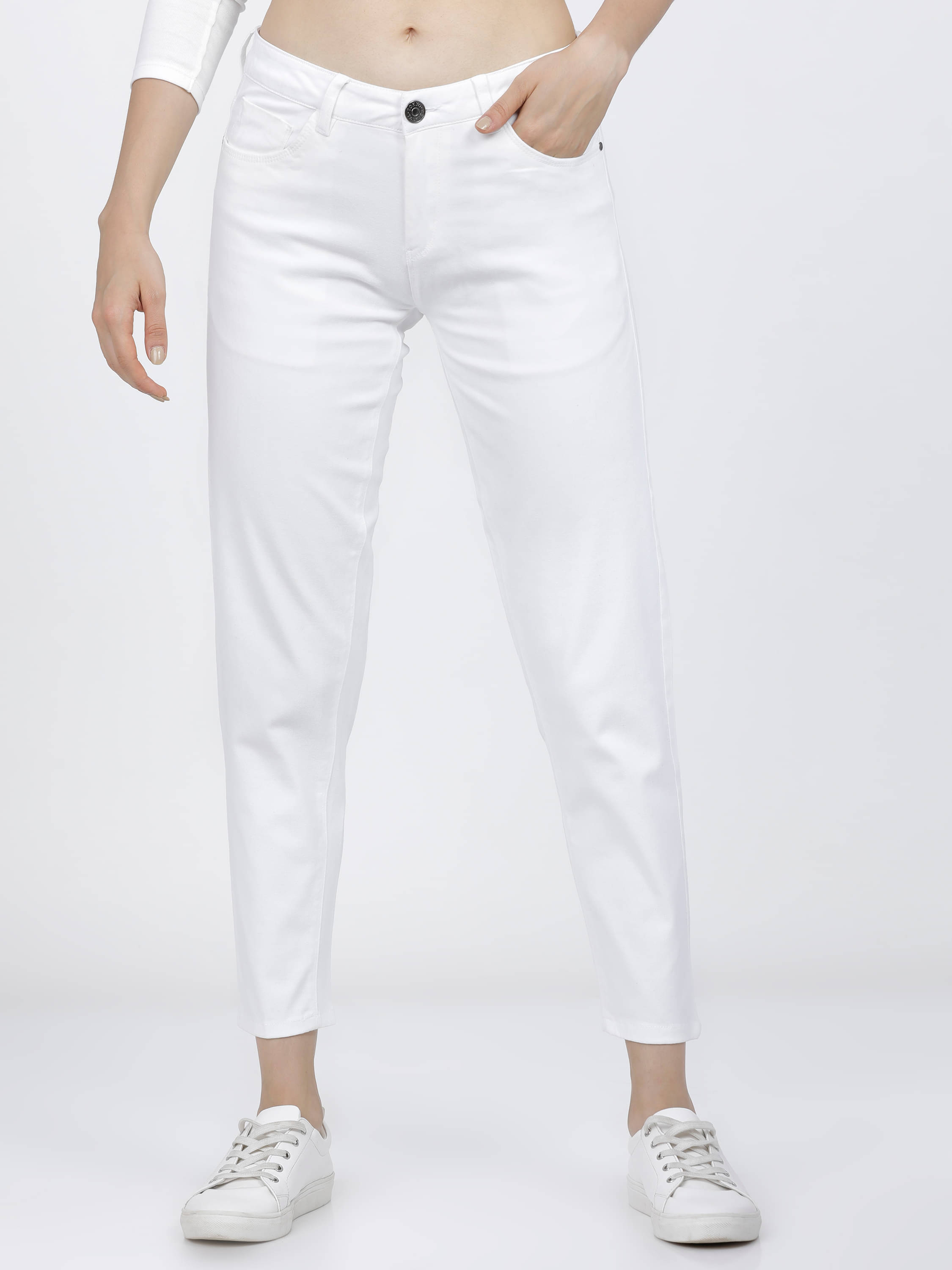     			Tokyo Talkies Women Cotton Blend Chinos Trousers ( White )