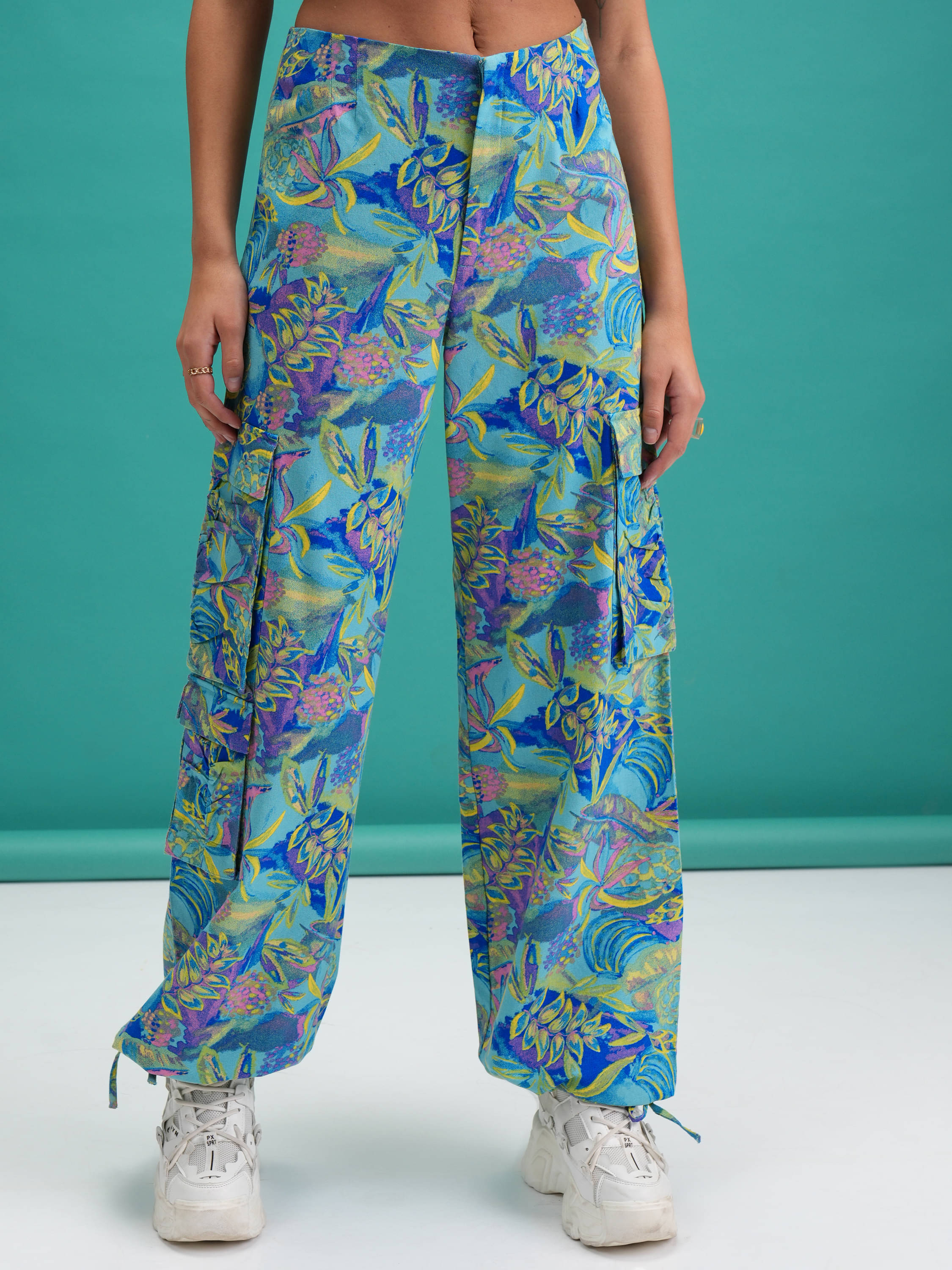     			Tokyo Talkies Women Cotton Cargos Trousers ( Blue )