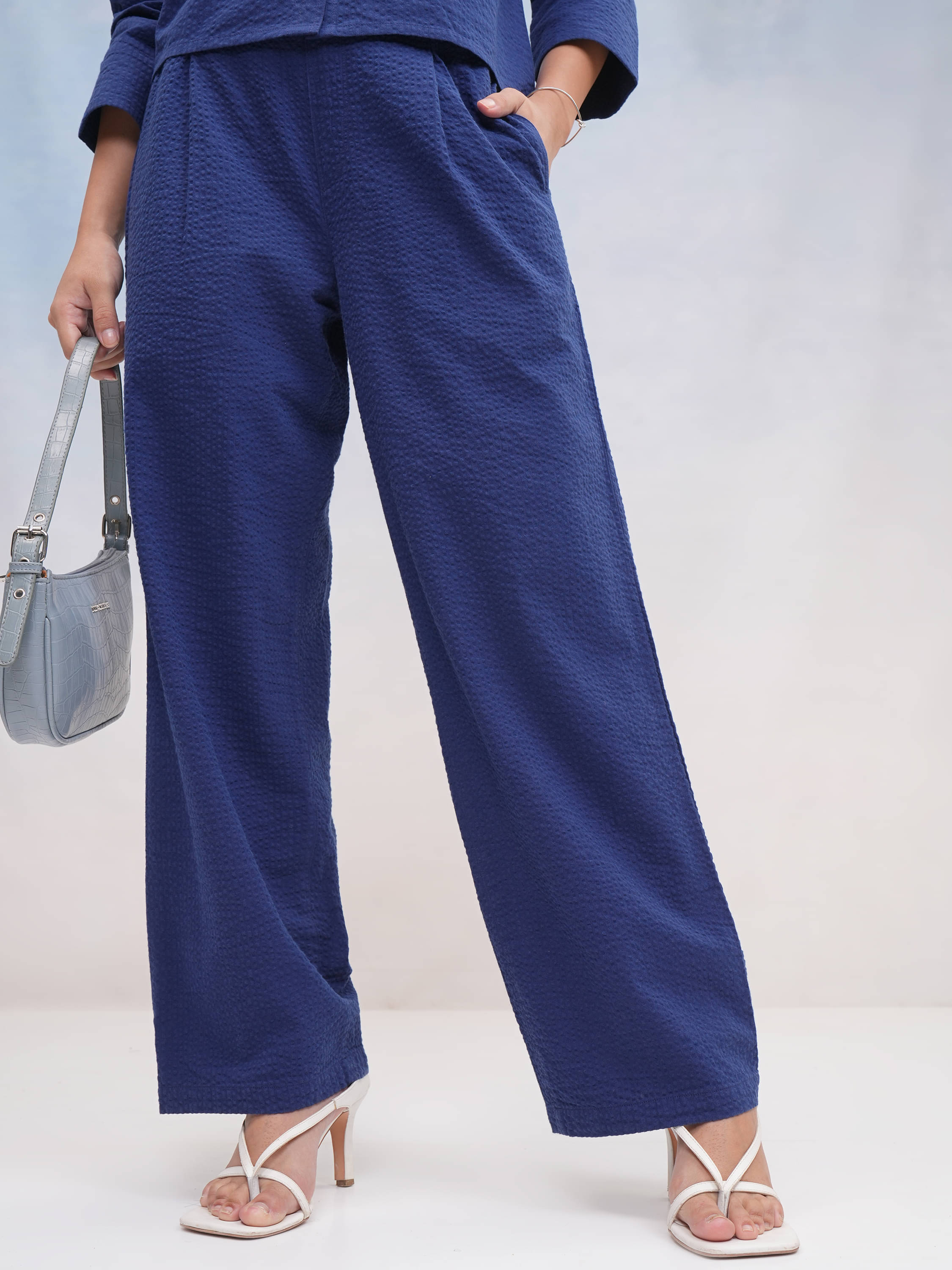     			Tokyo Talkies Women Cotton Casual Trousers ( Navy )