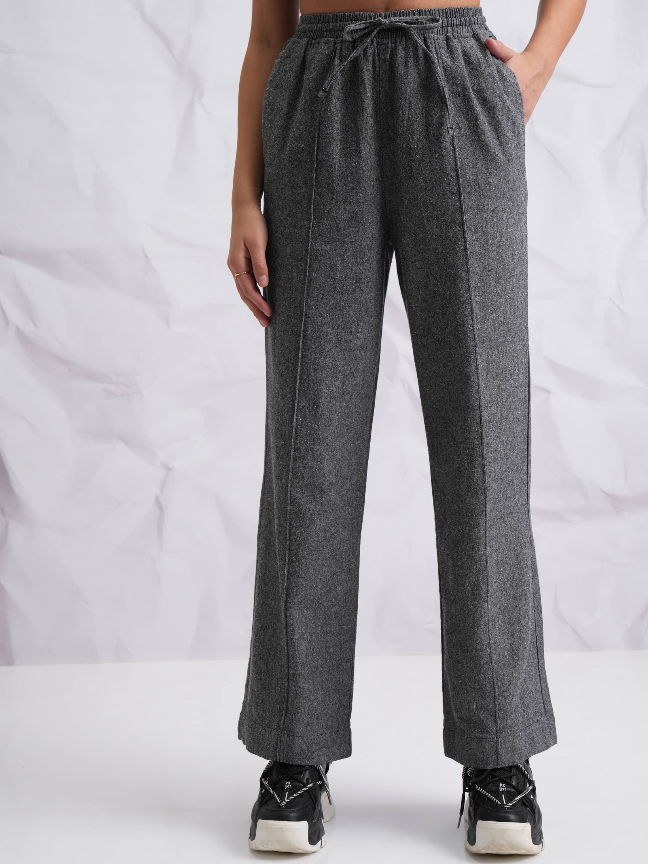     			Tokyo Talkies Women Cotton Casual Trousers ( Black )