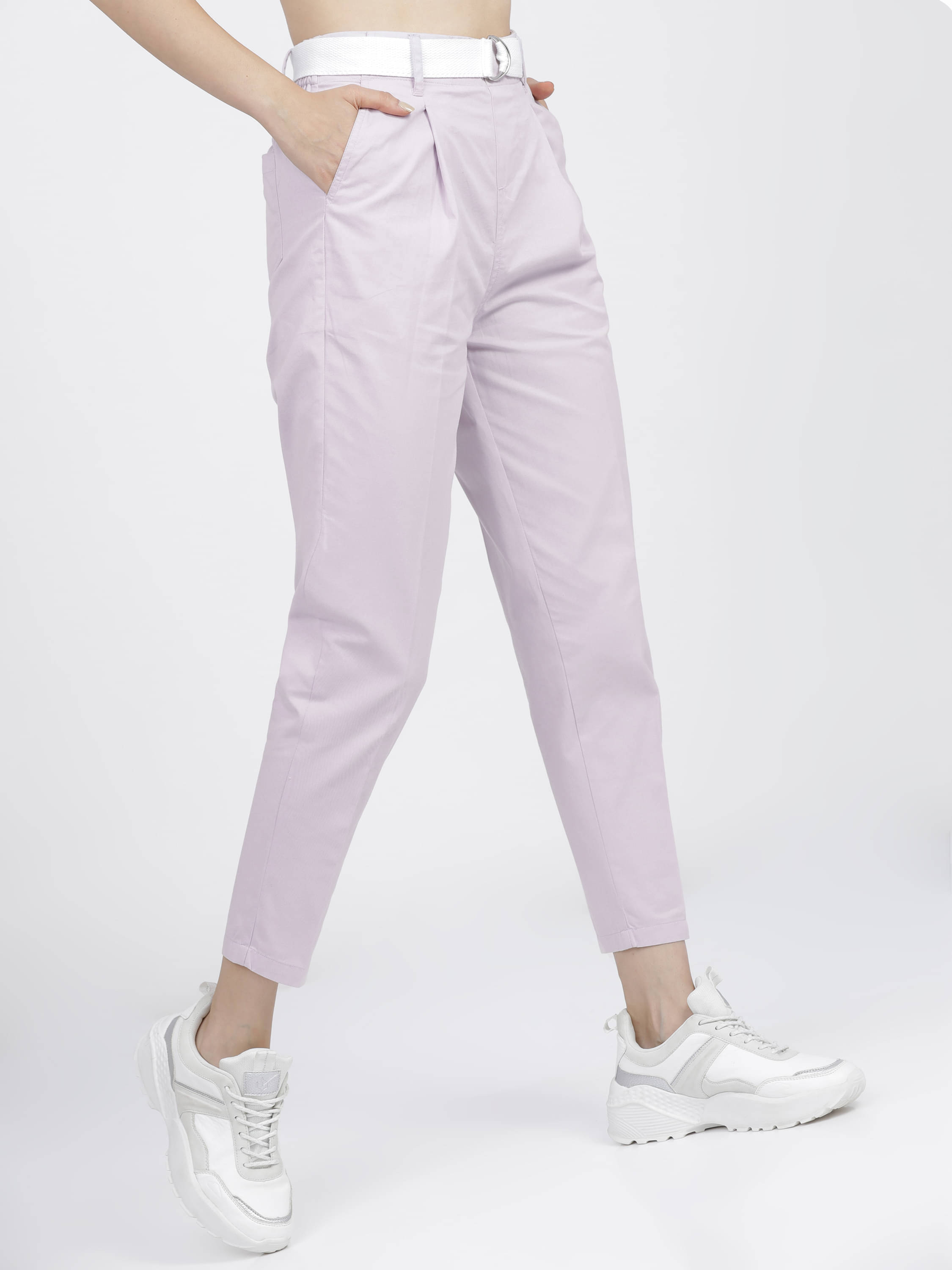     			Tokyo Talkies Women Cotton Casual Trousers ( Purple )