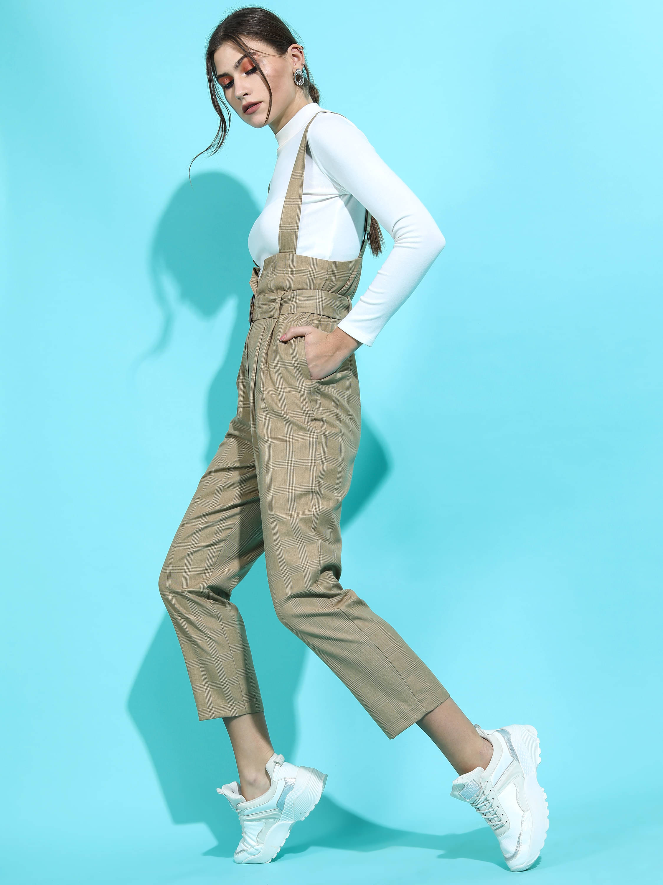     			Tokyo Talkies Women Polyester Casual Trousers ( Beige )