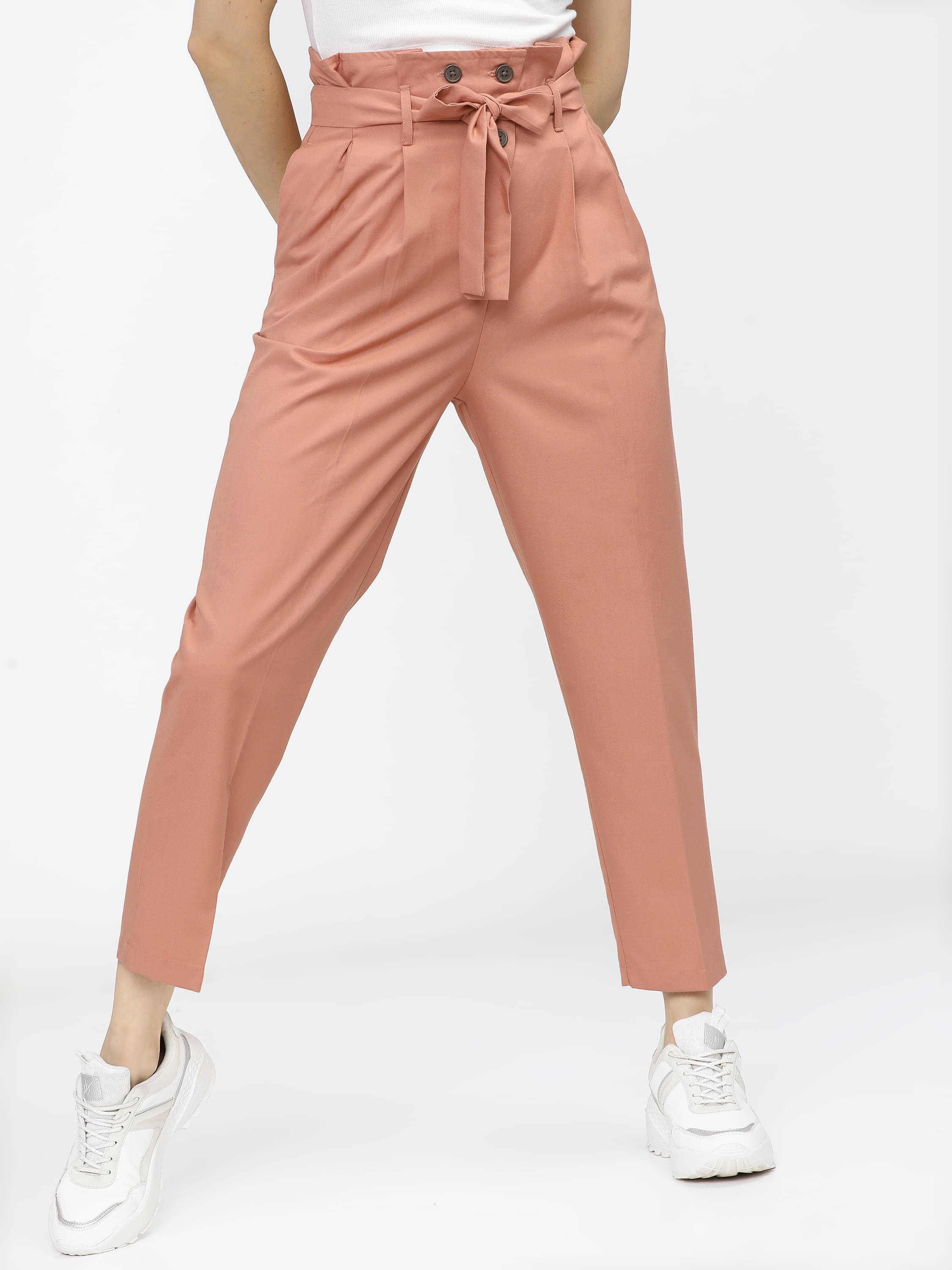     			Tokyo Talkies Women Polyester Casual Trousers ( Orange )