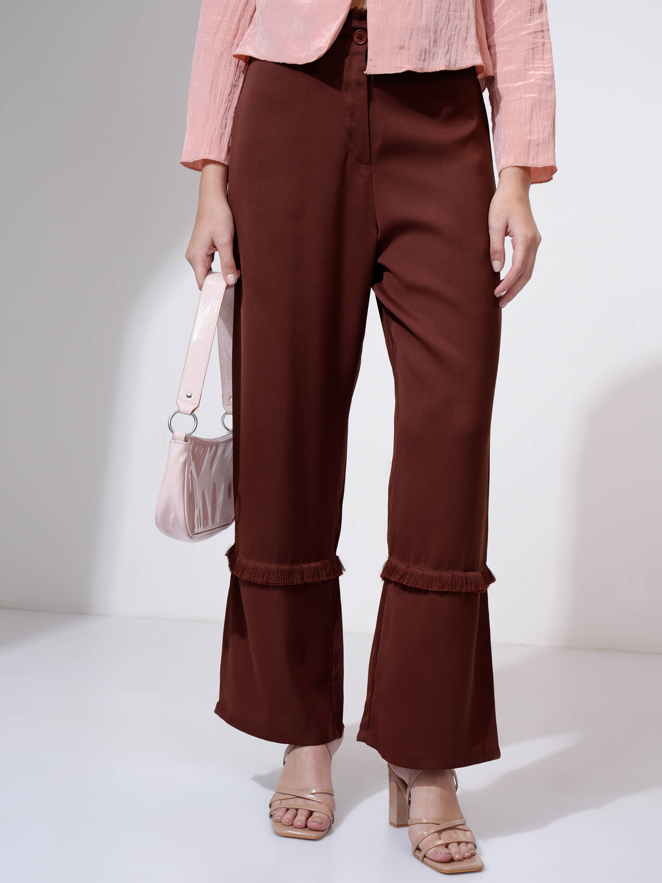     			Tokyo Talkies Women Polyester Casual Trousers ( Rust )