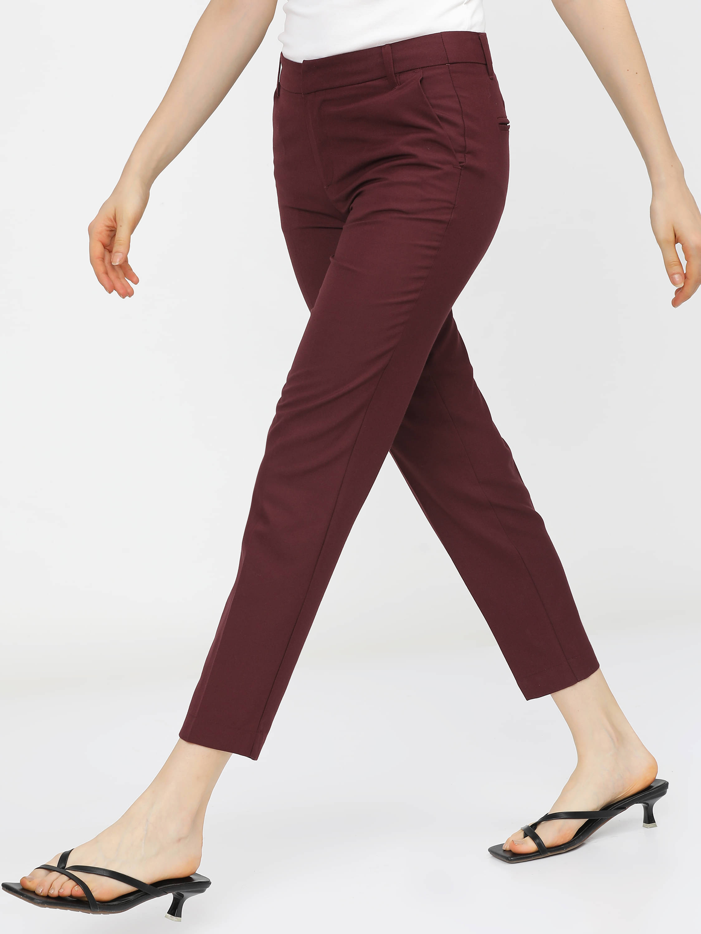     			Tokyo Talkies Women Polyester Formal Trousers ( Brown )