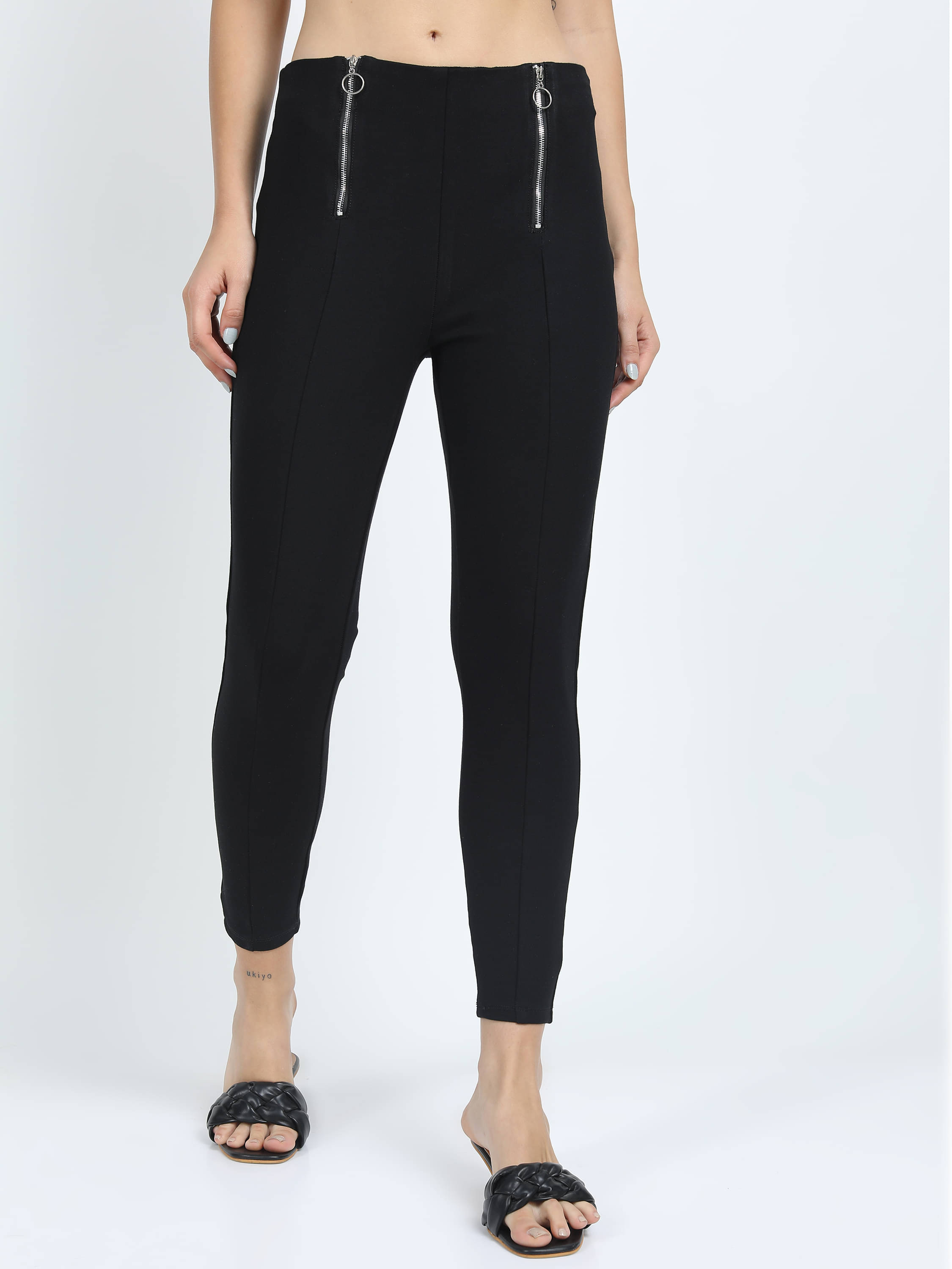     			Tokyo Talkies Women Viscose Casual Trousers ( Black )