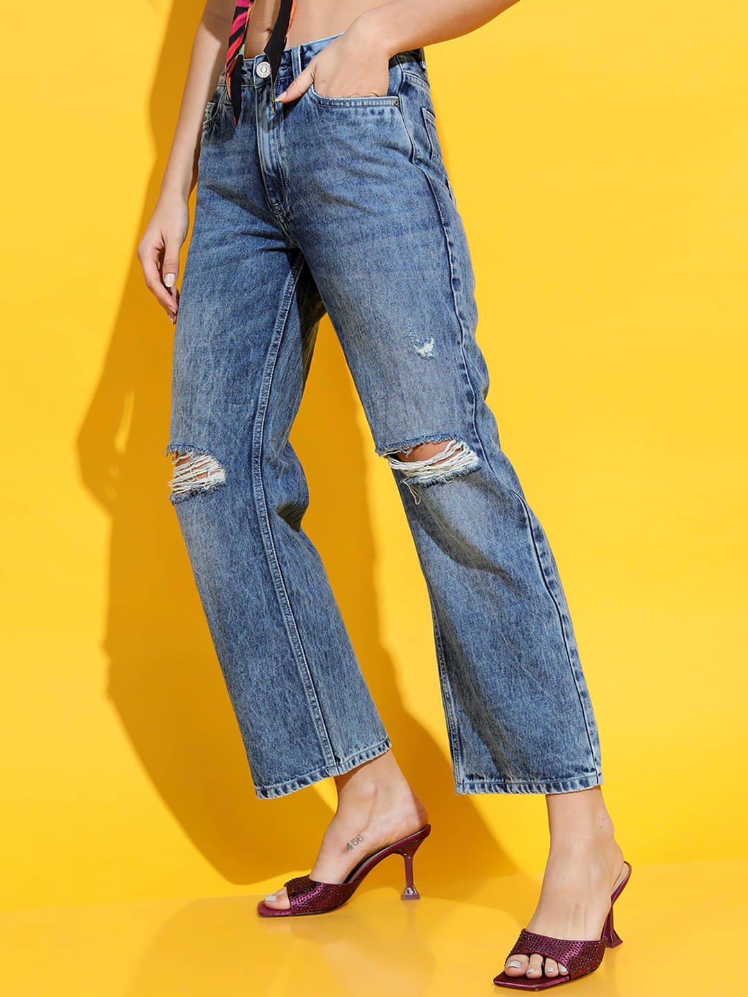     			Tokyo Talkies Women's Flared Mid-Rise Jeans ( Blue )